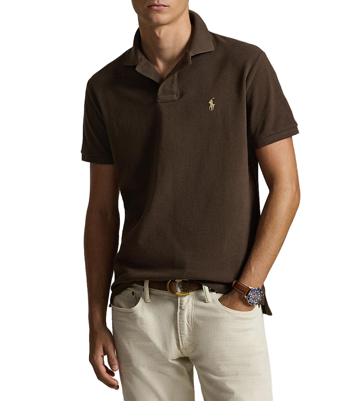 Men's The Iconic Mesh Polo Shirt Brown