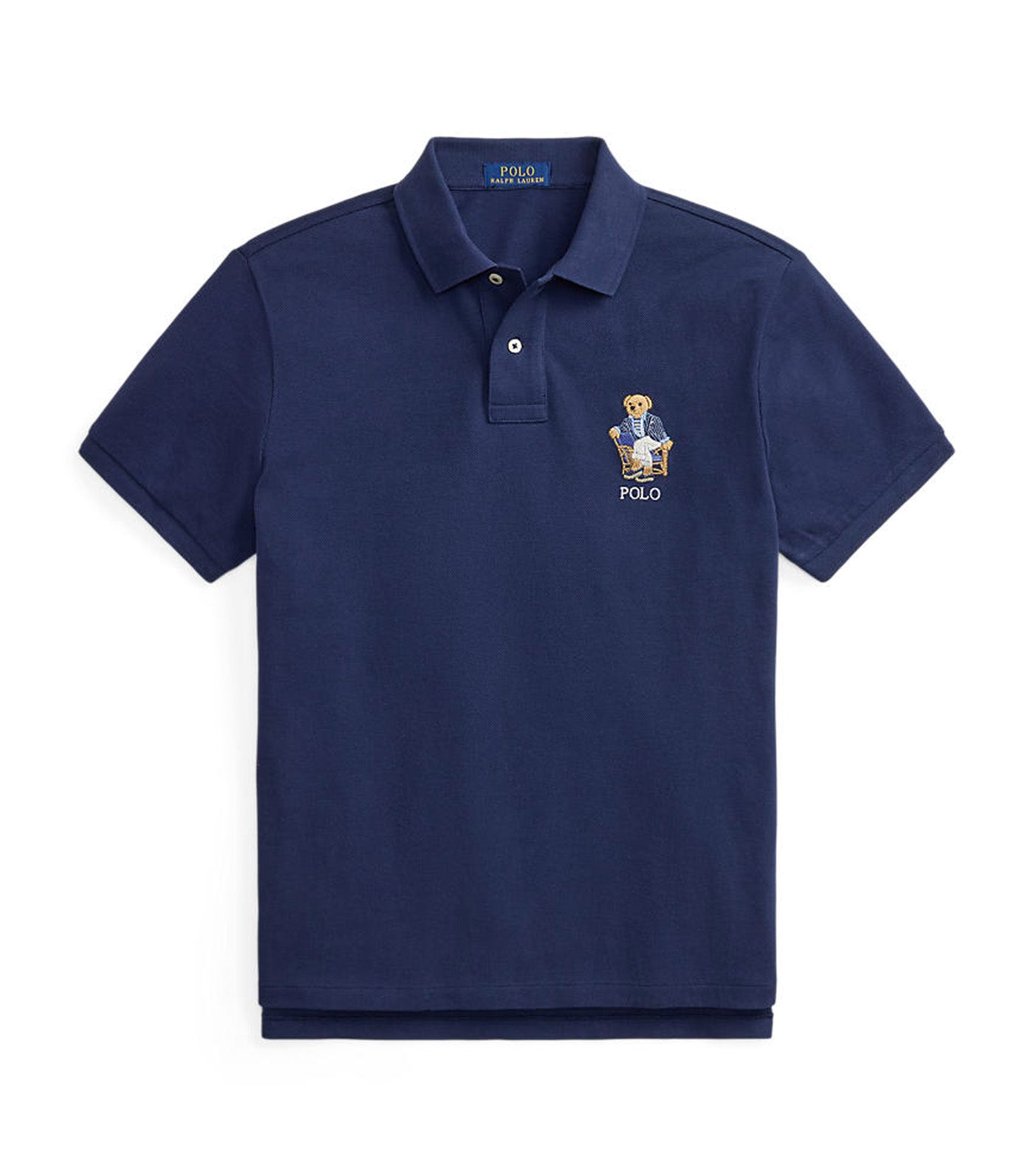 Men's Custom Slim Fit Polo Bear Polo Shirt Navy