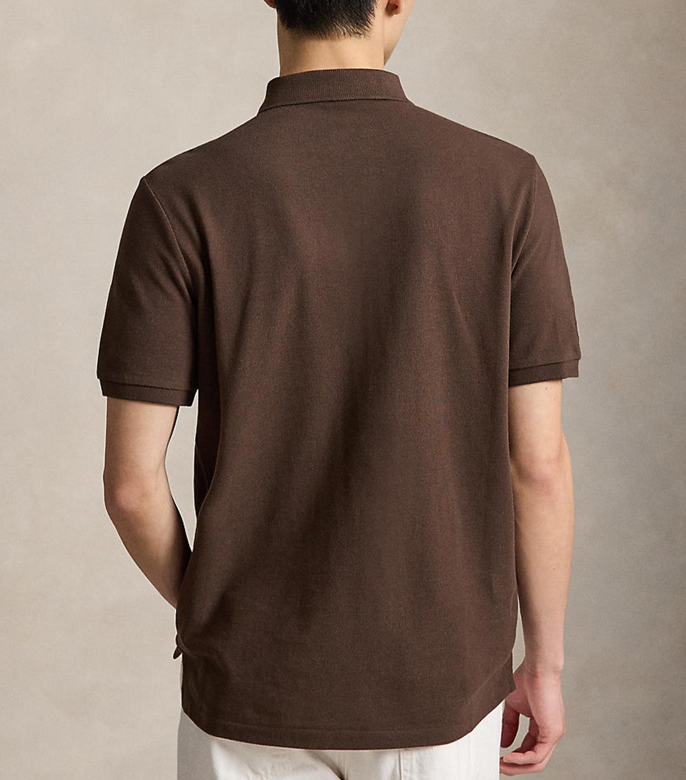 Men's Classic Fit Big Pony Mesh Polo Shirt Dark Brown