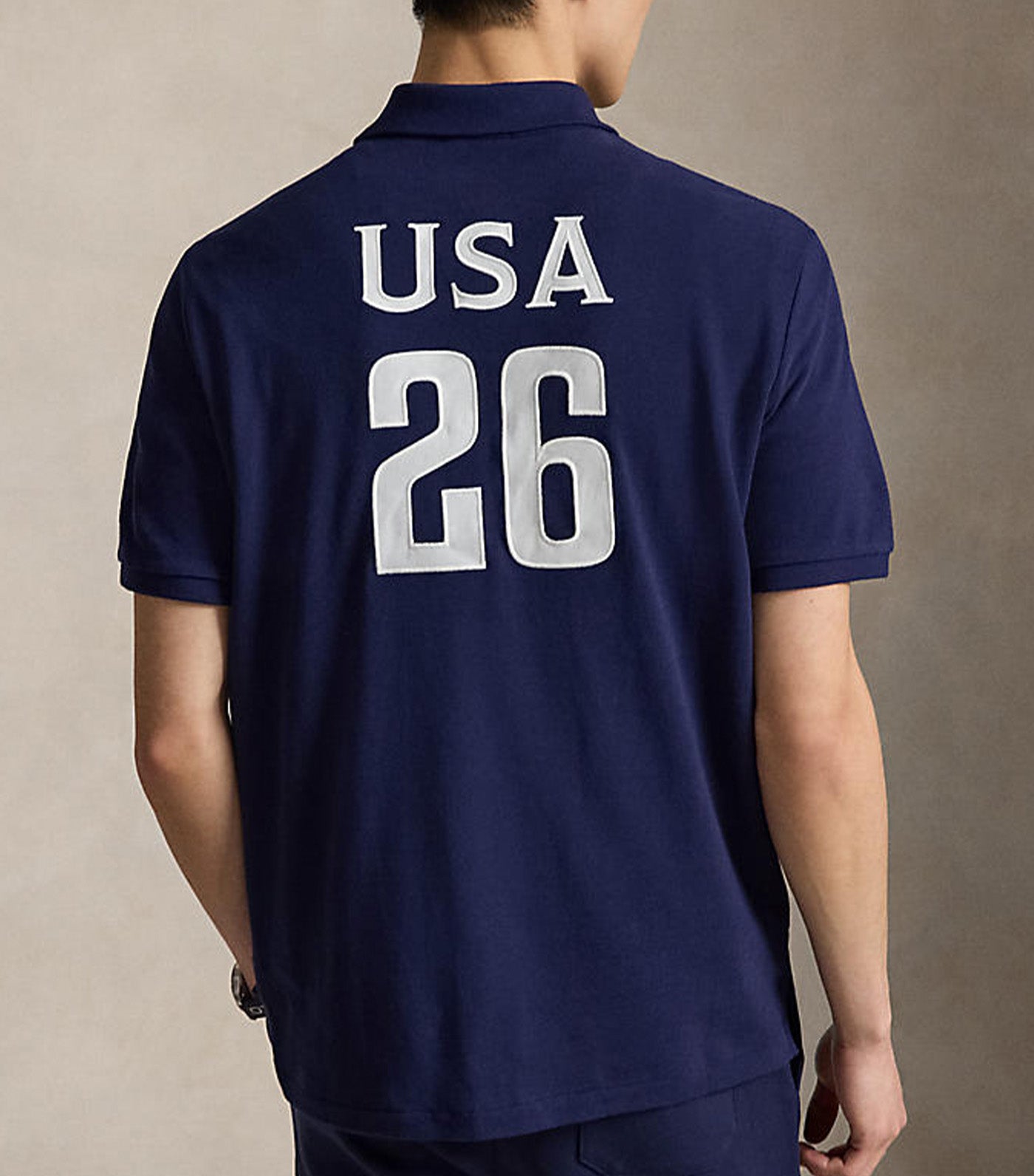 Men's Classic Fit USA Polo Shirt Navy