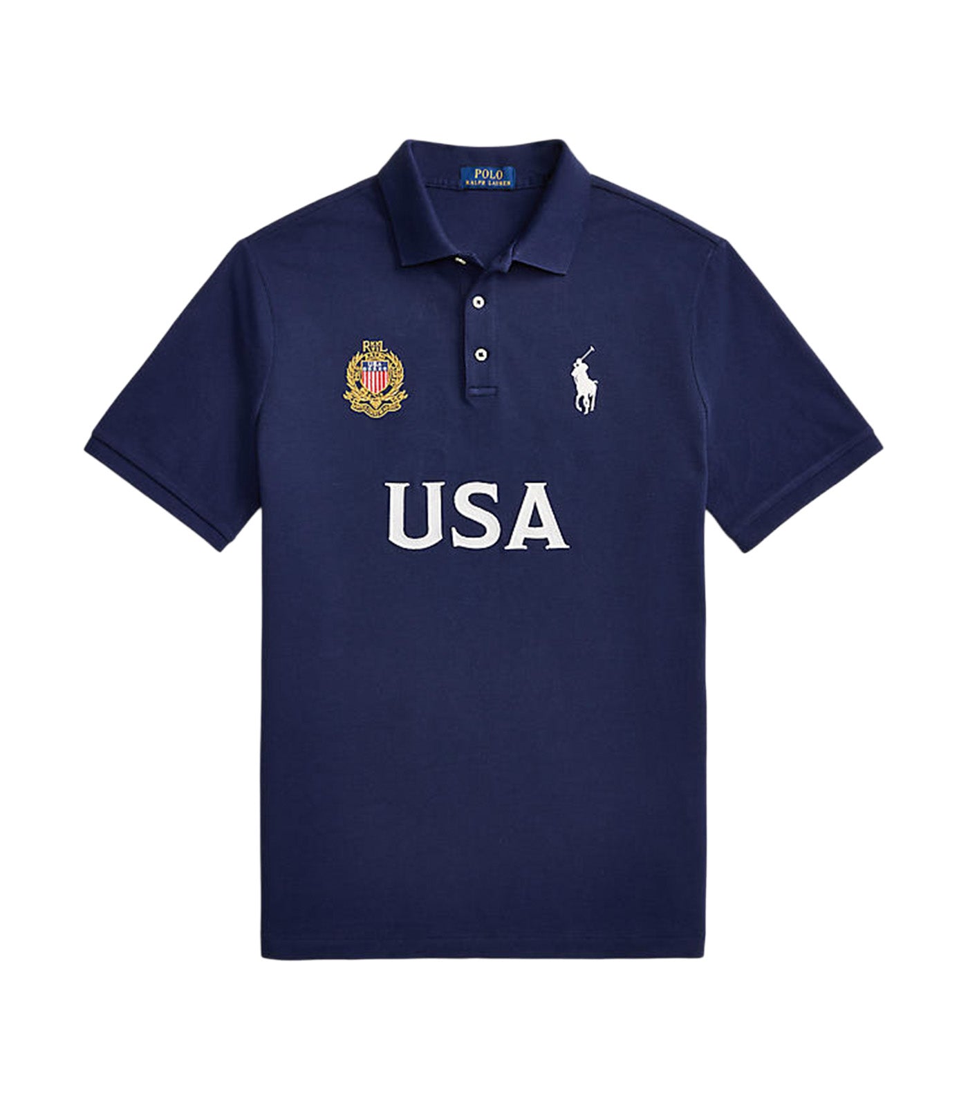 Men's Classic Fit USA Polo Shirt Navy