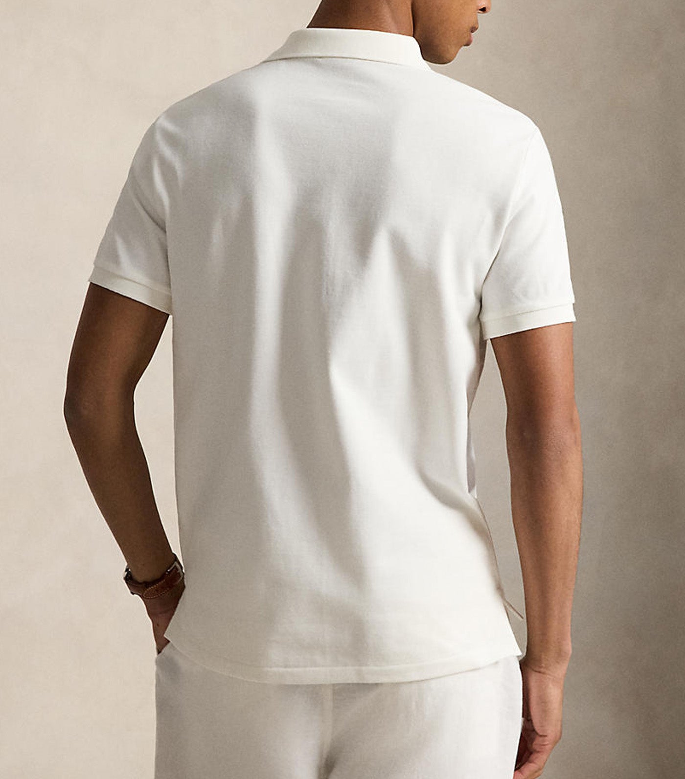 Men's Custom Slim Fit Big Pony Polo Shirt White