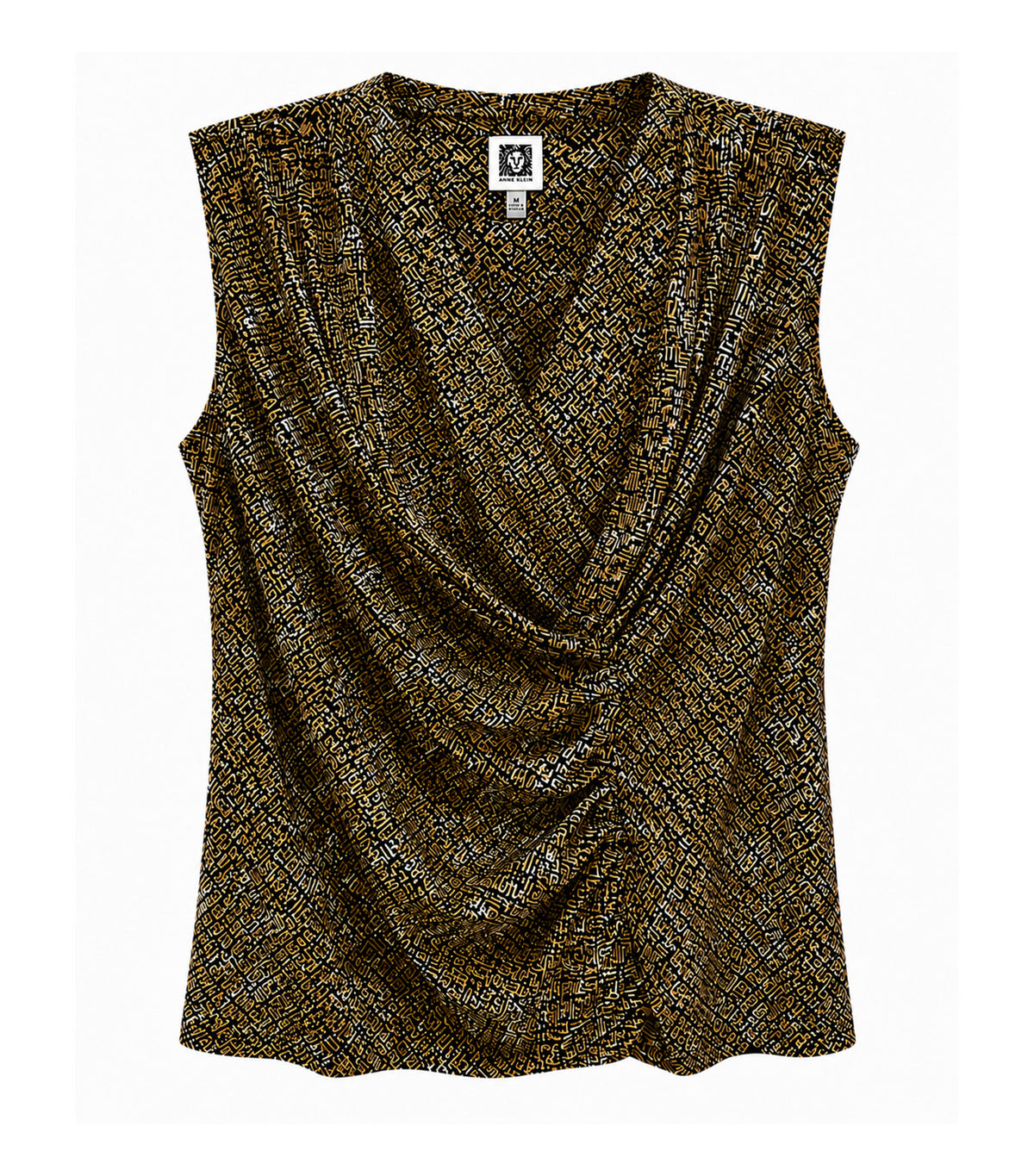 Ruched Faux Wrap Top Black