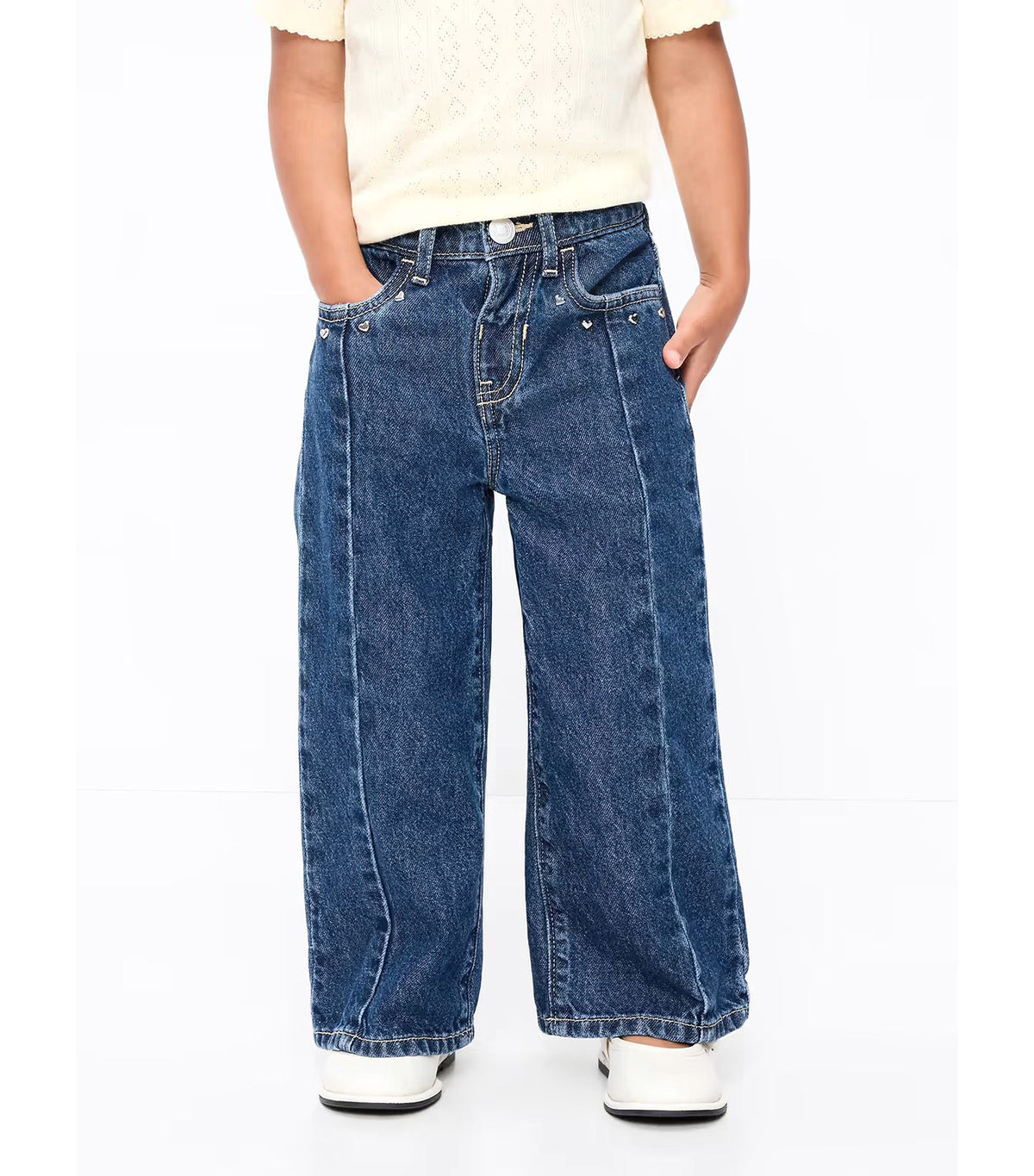 Super Baggy Wide-Leg Jeans for Toddler Girls Dark/Medium Wash