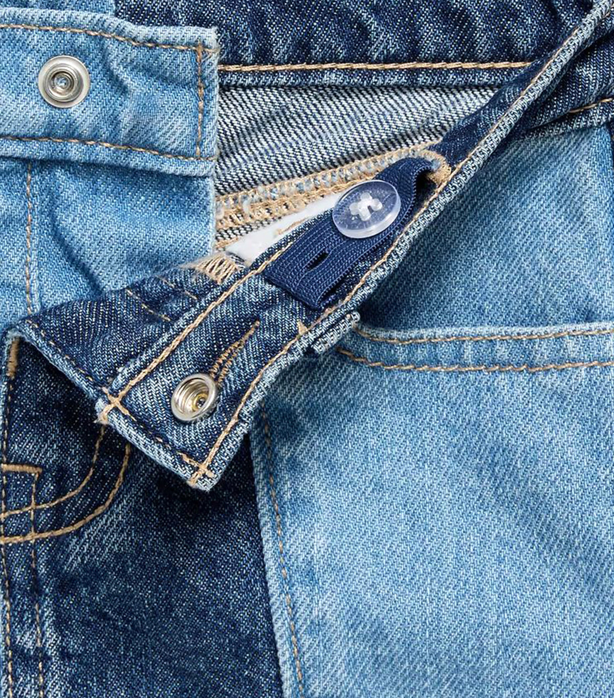 High-Waisted Pleated Jean Skirt for Toddler Girls Panels