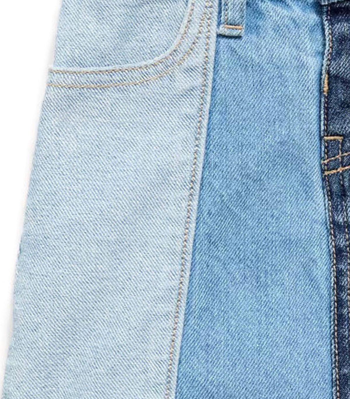 High-Waisted Pleated Jean Skirt for Toddler Girls Panels