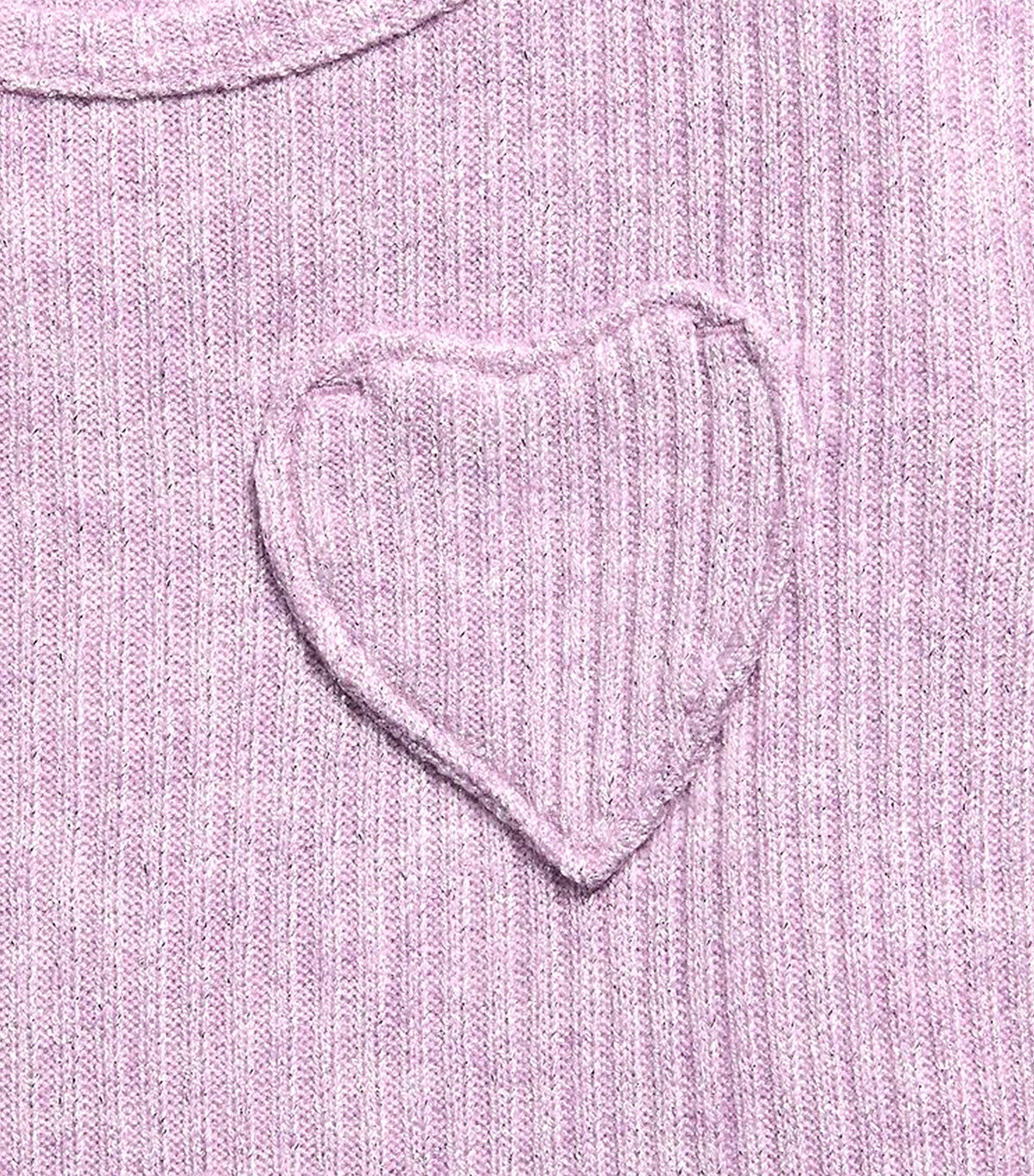 Short-Sleeve Ribbed Heart Pocket Dress for Toddler Girls Spring Wisteria