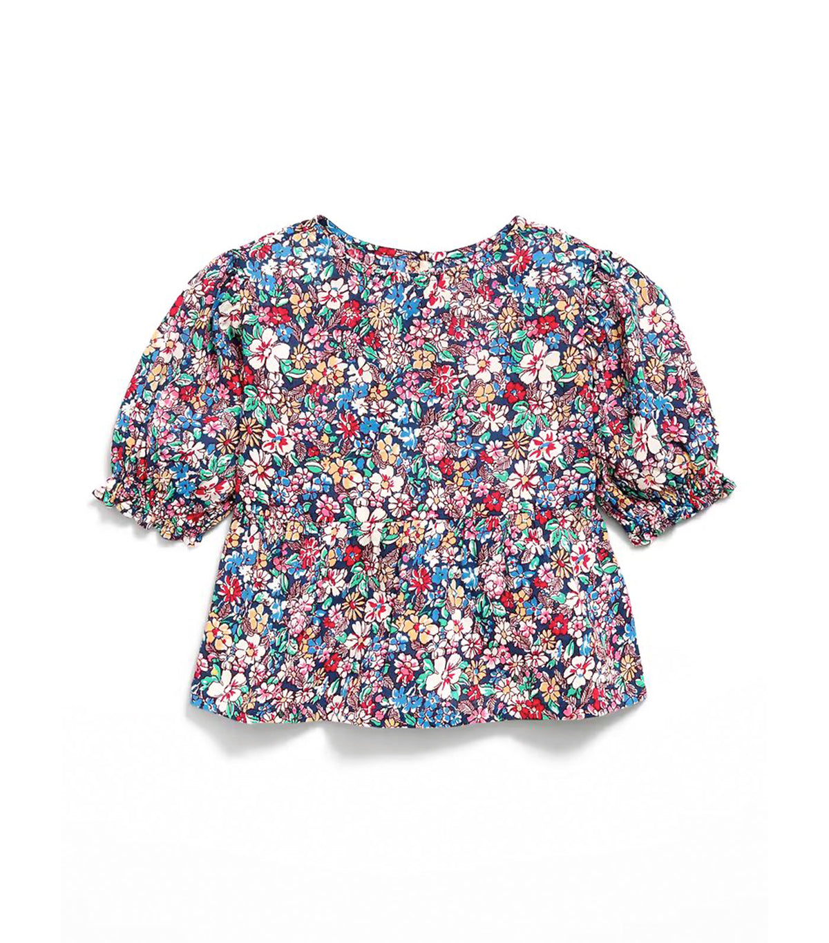 Short Puff-Sleeve Top for Toddler Girls Multi Floral