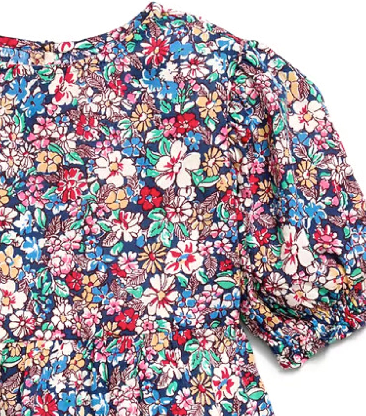 Short Puff-Sleeve Top for Toddler Girls Multi Floral