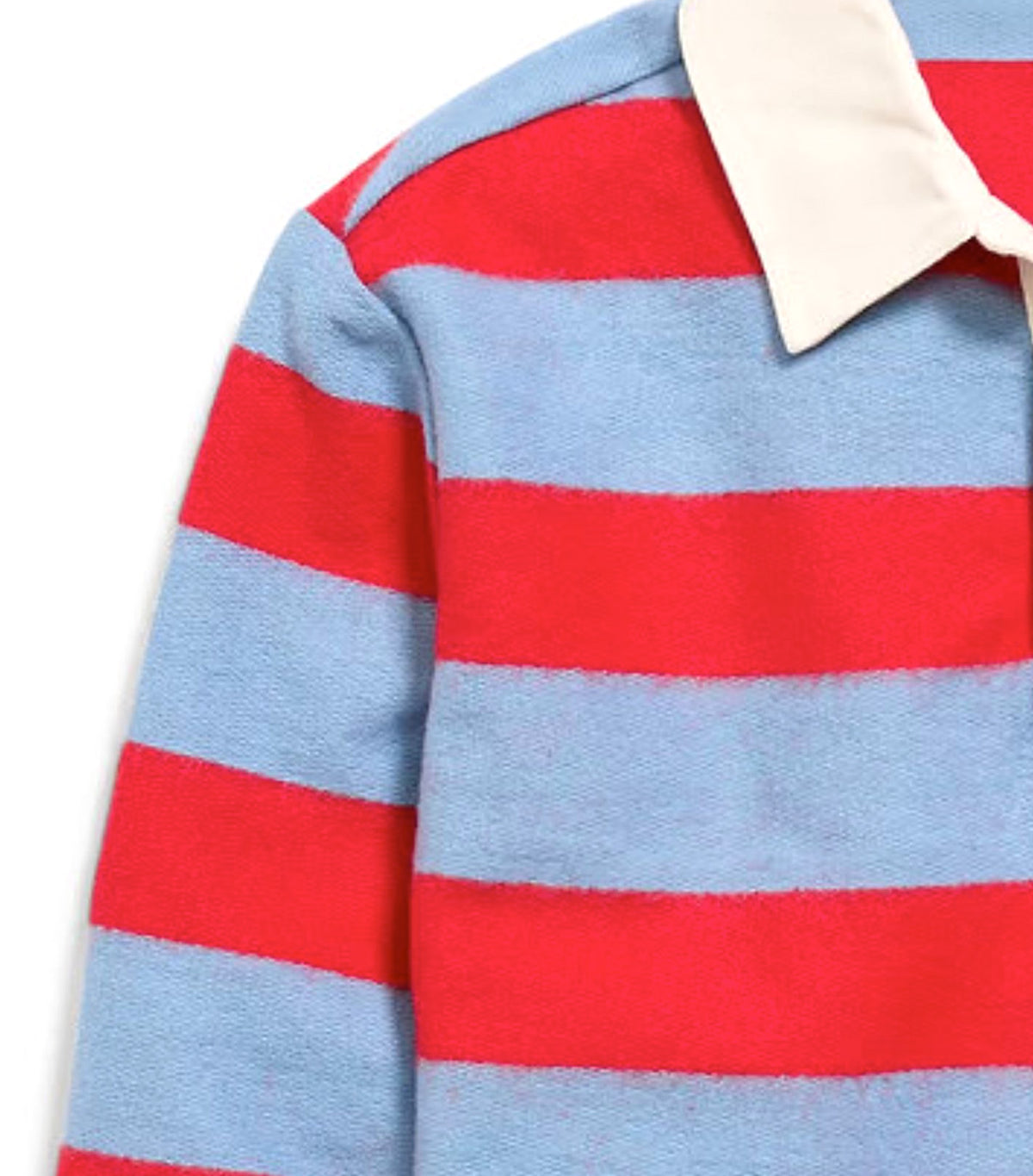Oversized Long-Sleeve Rugby Shirt for Toddler Boys Red