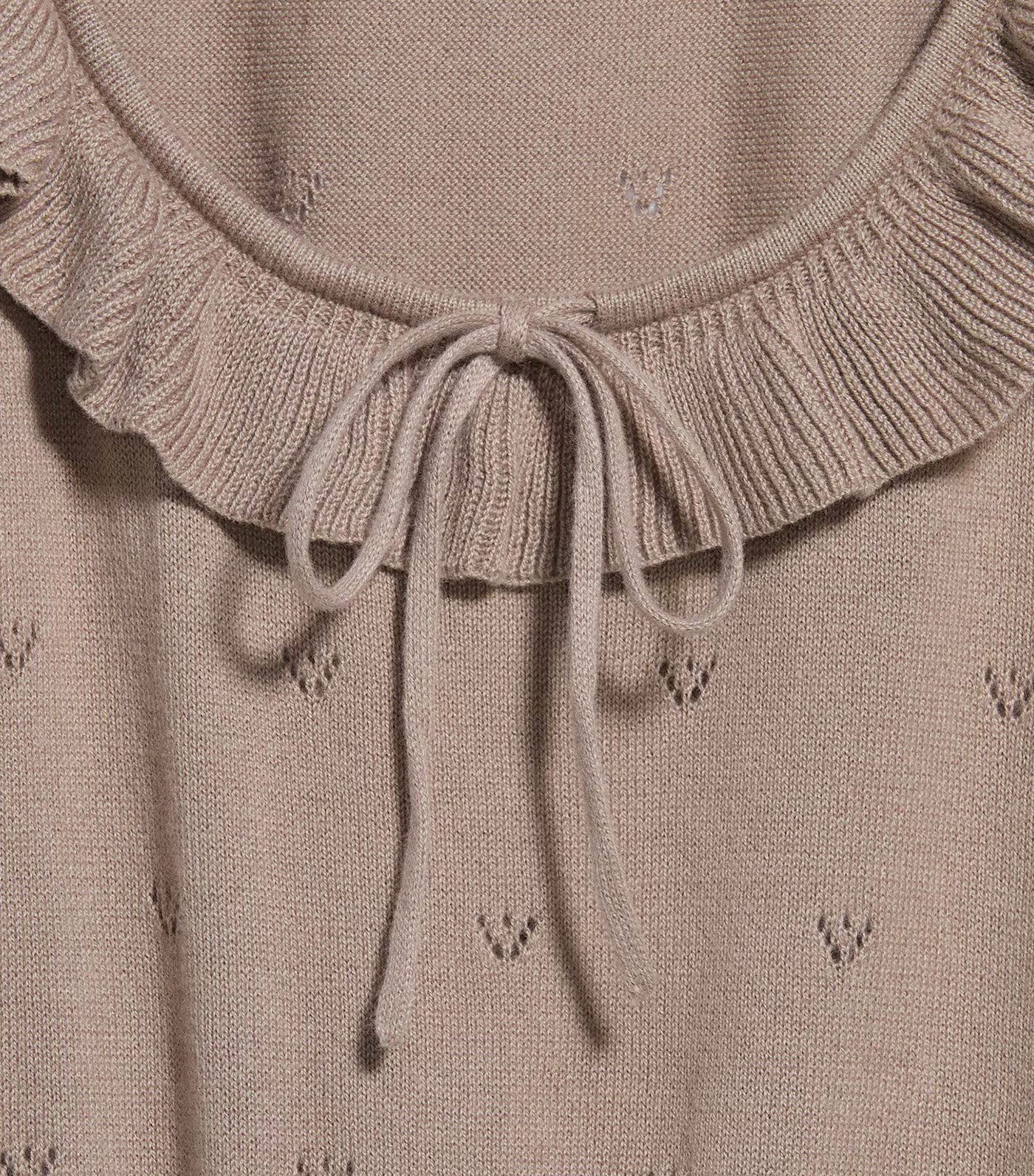 SoSoft Cotton Tie-Front Pointelle Tank Top Chocolate Malted