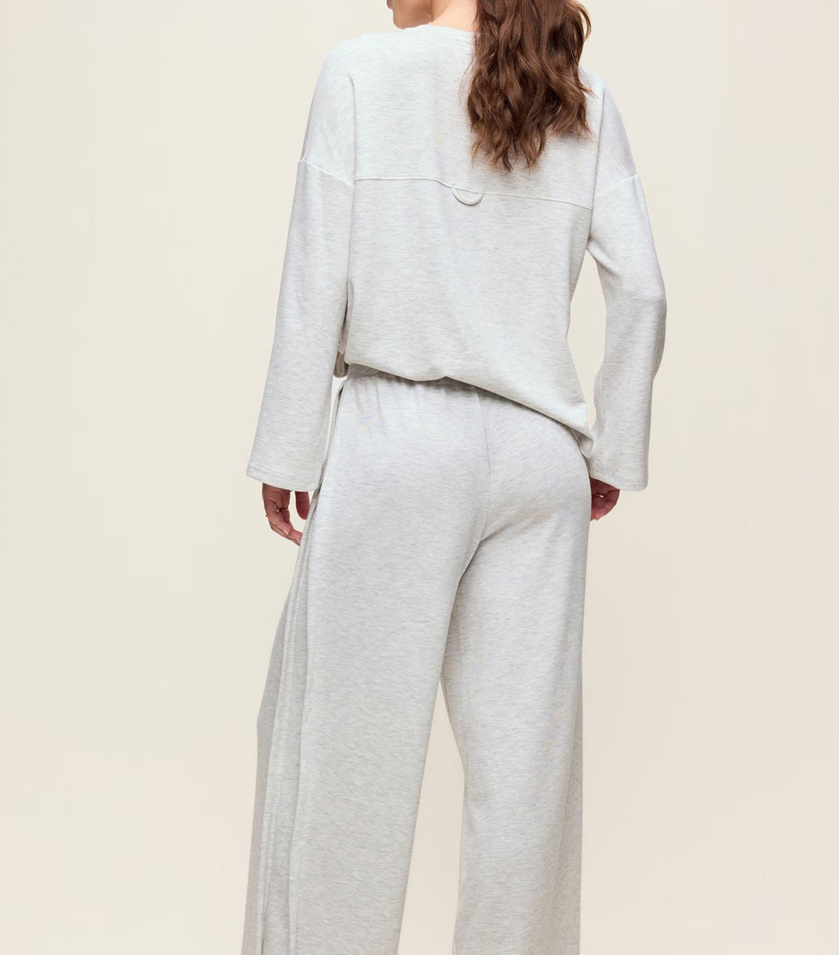 High-Waisted Bounce Lite Drapey Wide-Leg Pleated Pants Light Gray Heather