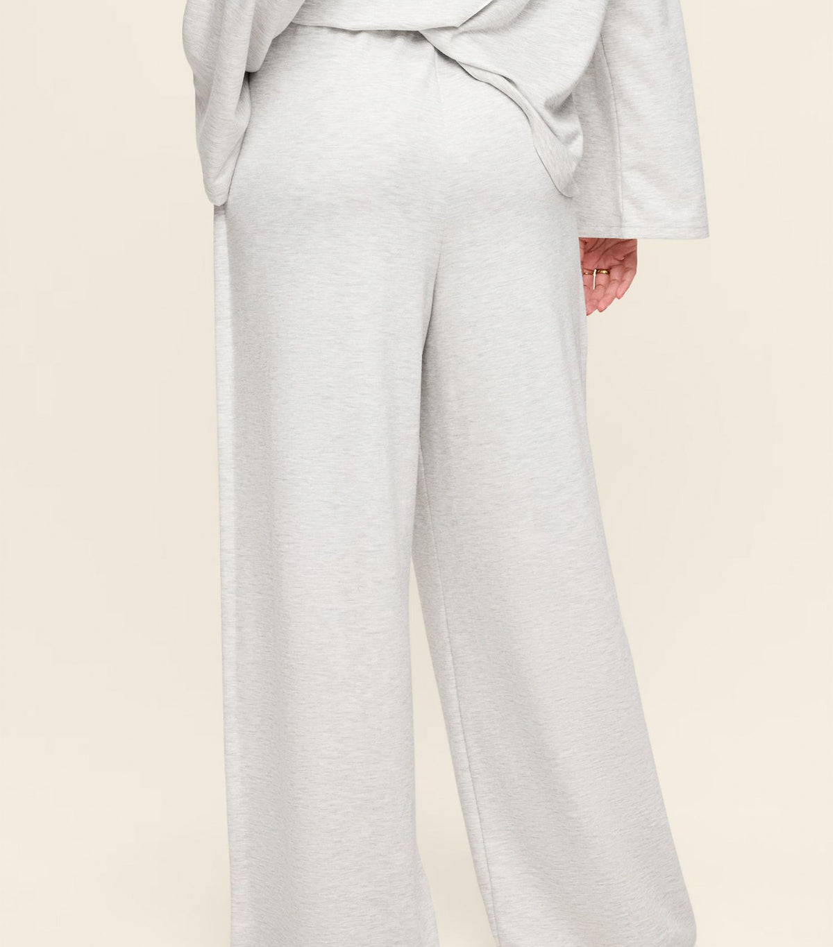 High-Waisted Bounce Lite Drapey Wide-Leg Pleated Pants Light Gray Heather