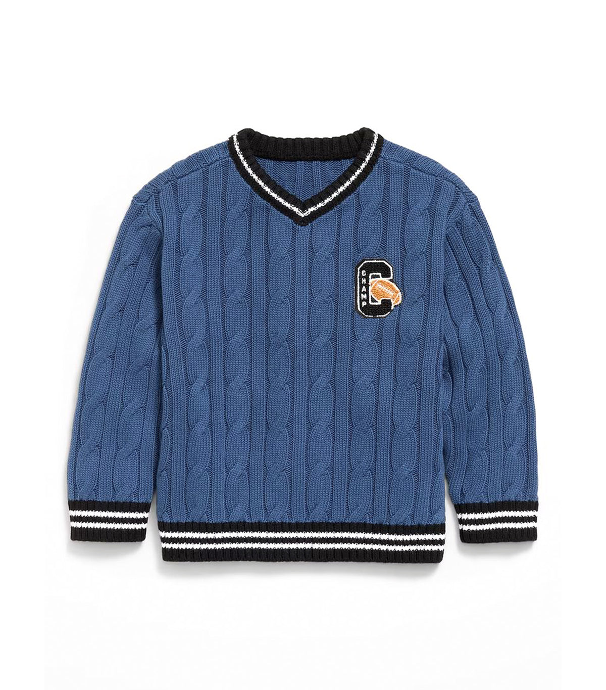 Oversized Long-Sleeve Graphic Sweater for Toddler Boys Pacific Blue