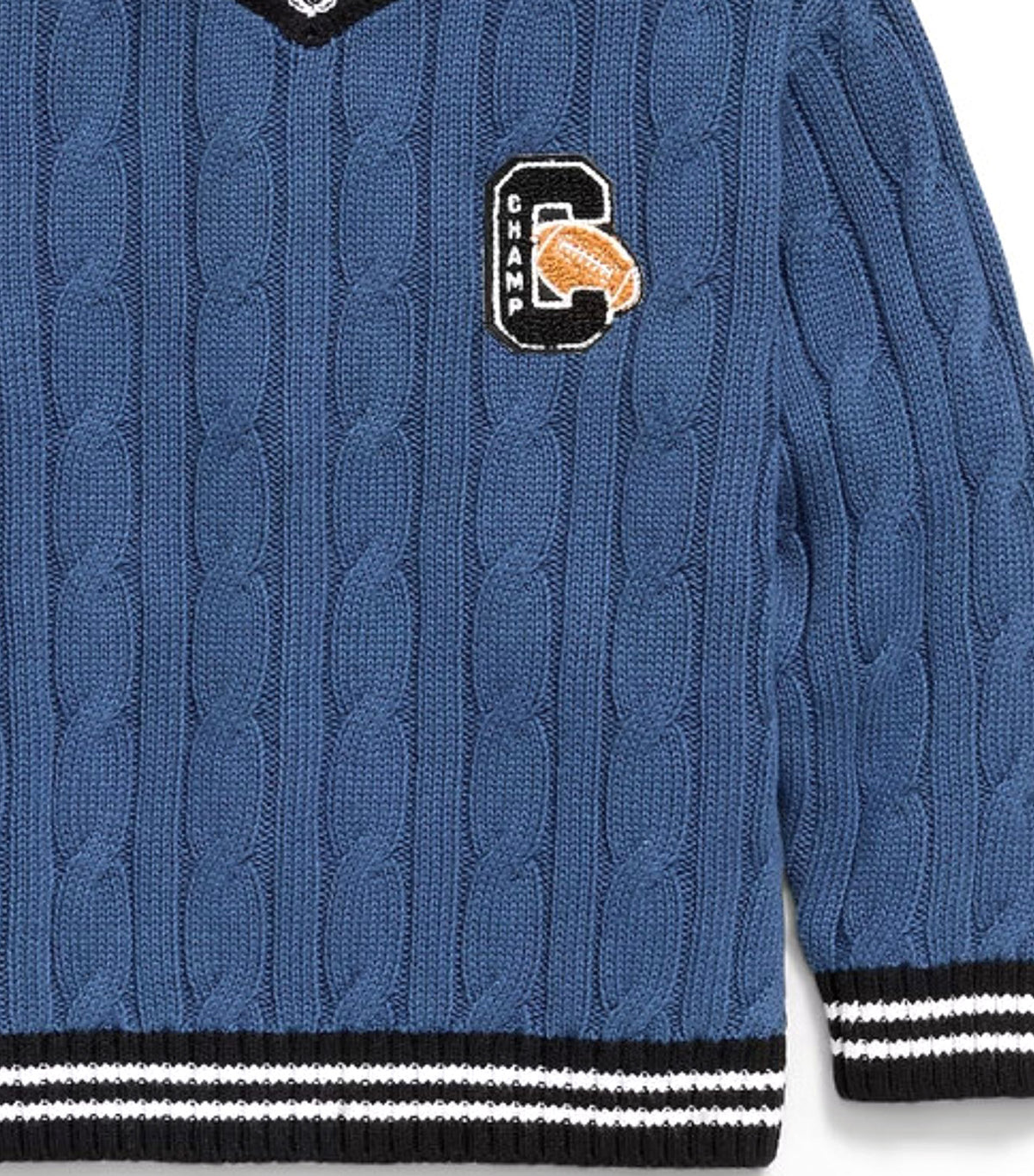 Oversized Long-Sleeve Graphic Sweater for Toddler Boys Pacific Blue