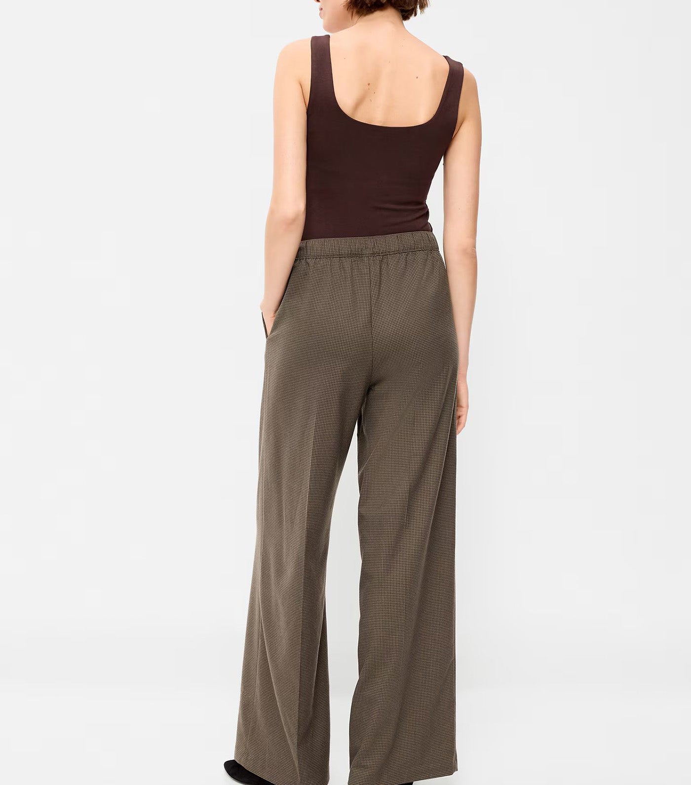 High-Waisted Wide-Leg Trouser Surface Brown