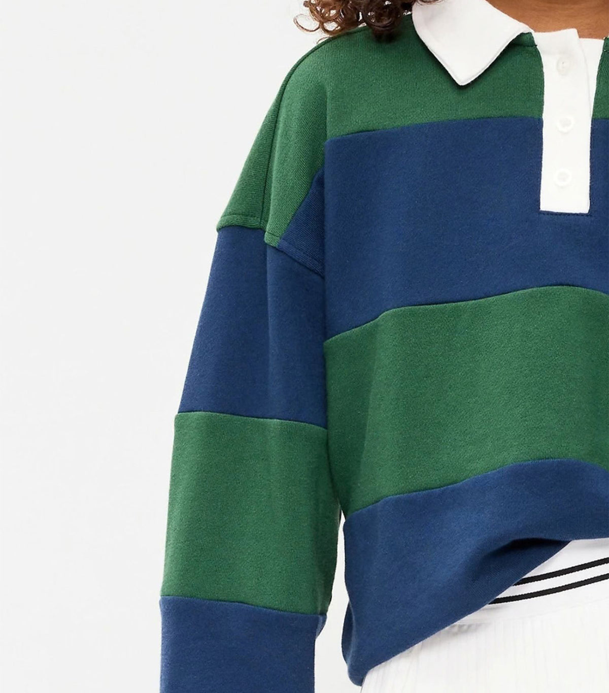 Oversized Long-Sleeve Collared Fleece Sweatshirt for Girls Field of Greens
