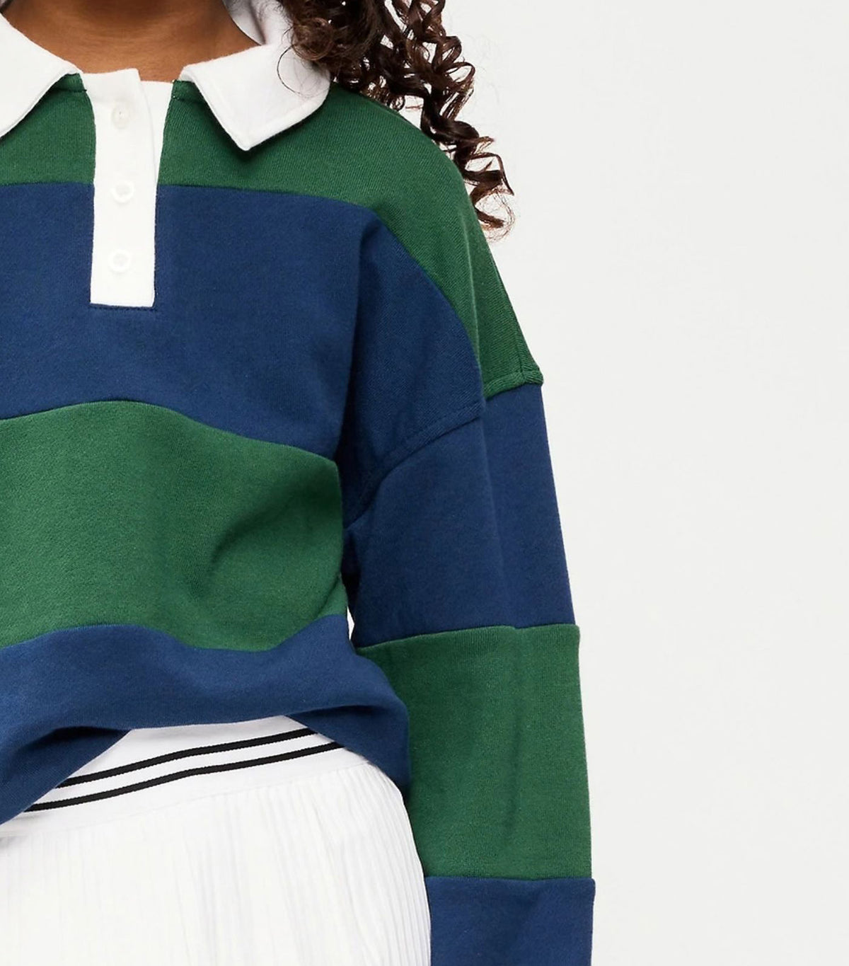 Oversized Long-Sleeve Collared Fleece Sweatshirt for Girls Field of Greens