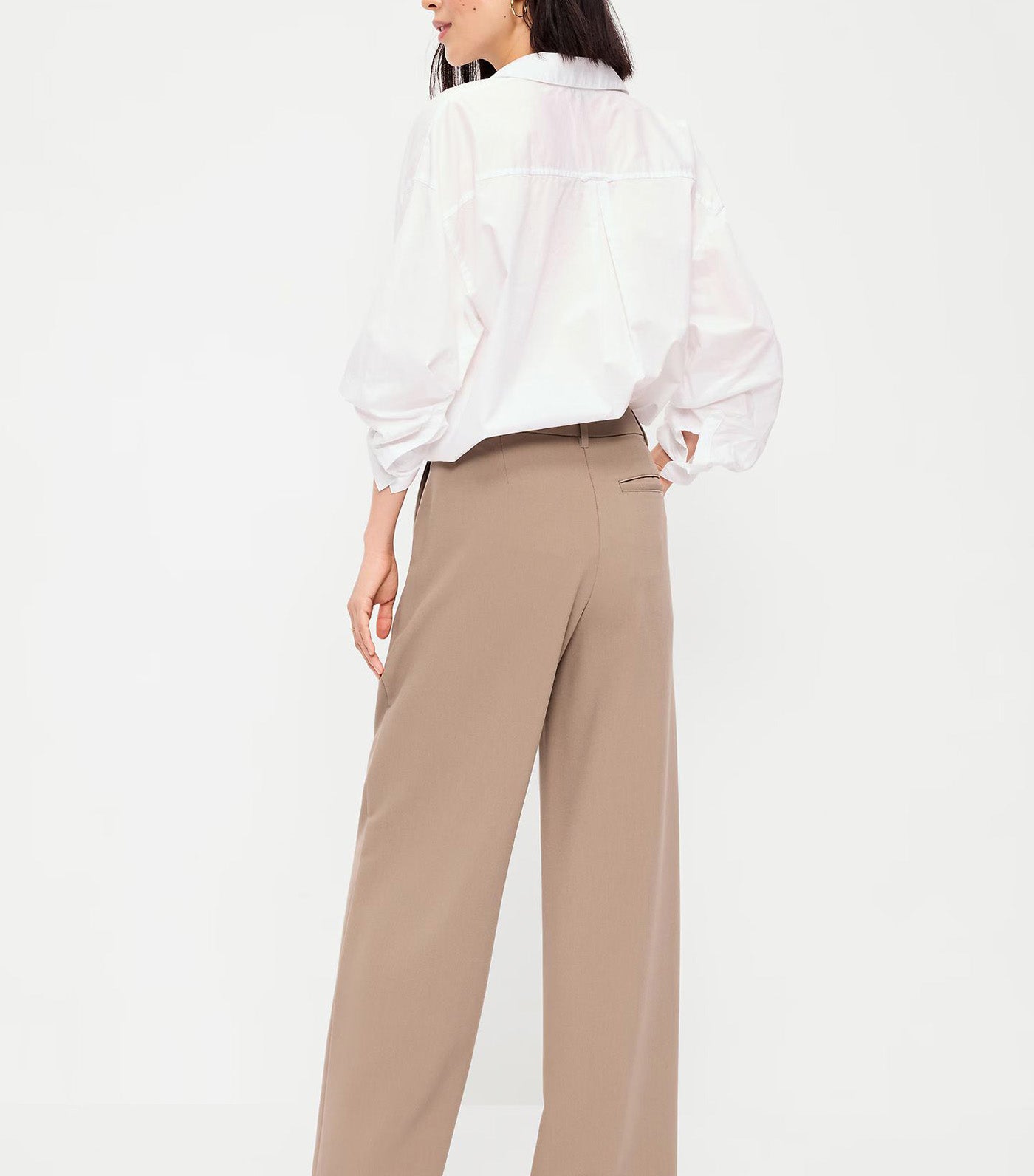 Extra High-Waisted Taylor Wide-Leg Trouser Pants Sedimentary