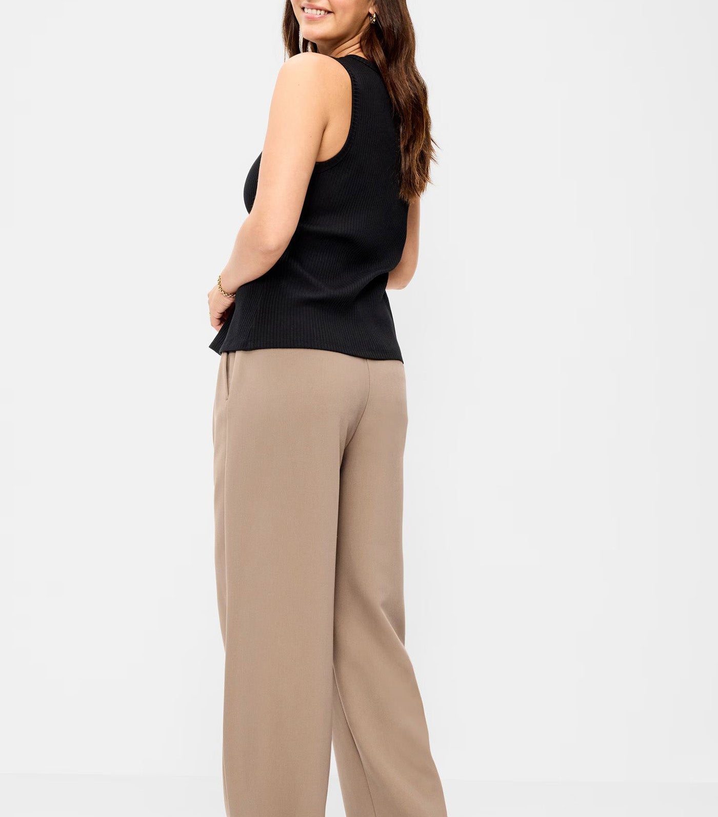 Extra High-Waisted Taylor Wide-Leg Trouser Pants Sedimentary