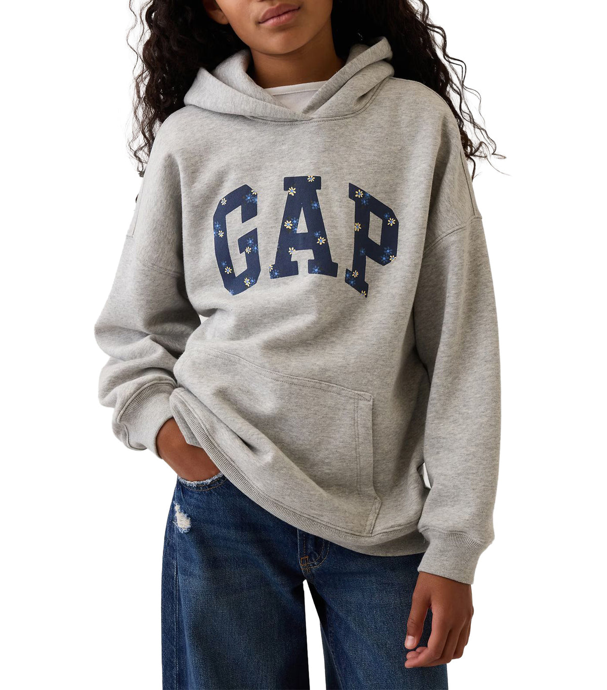 Vintage Soft Oversized Logo Hoodie Gray