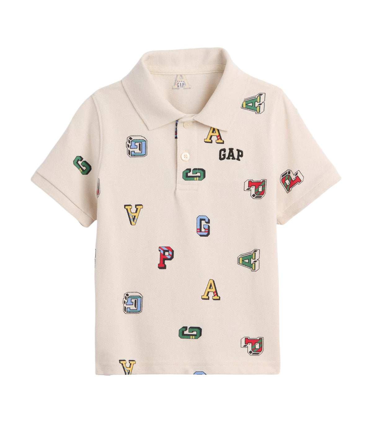 babyGap Print Pique Polo Shirt Alphabet A