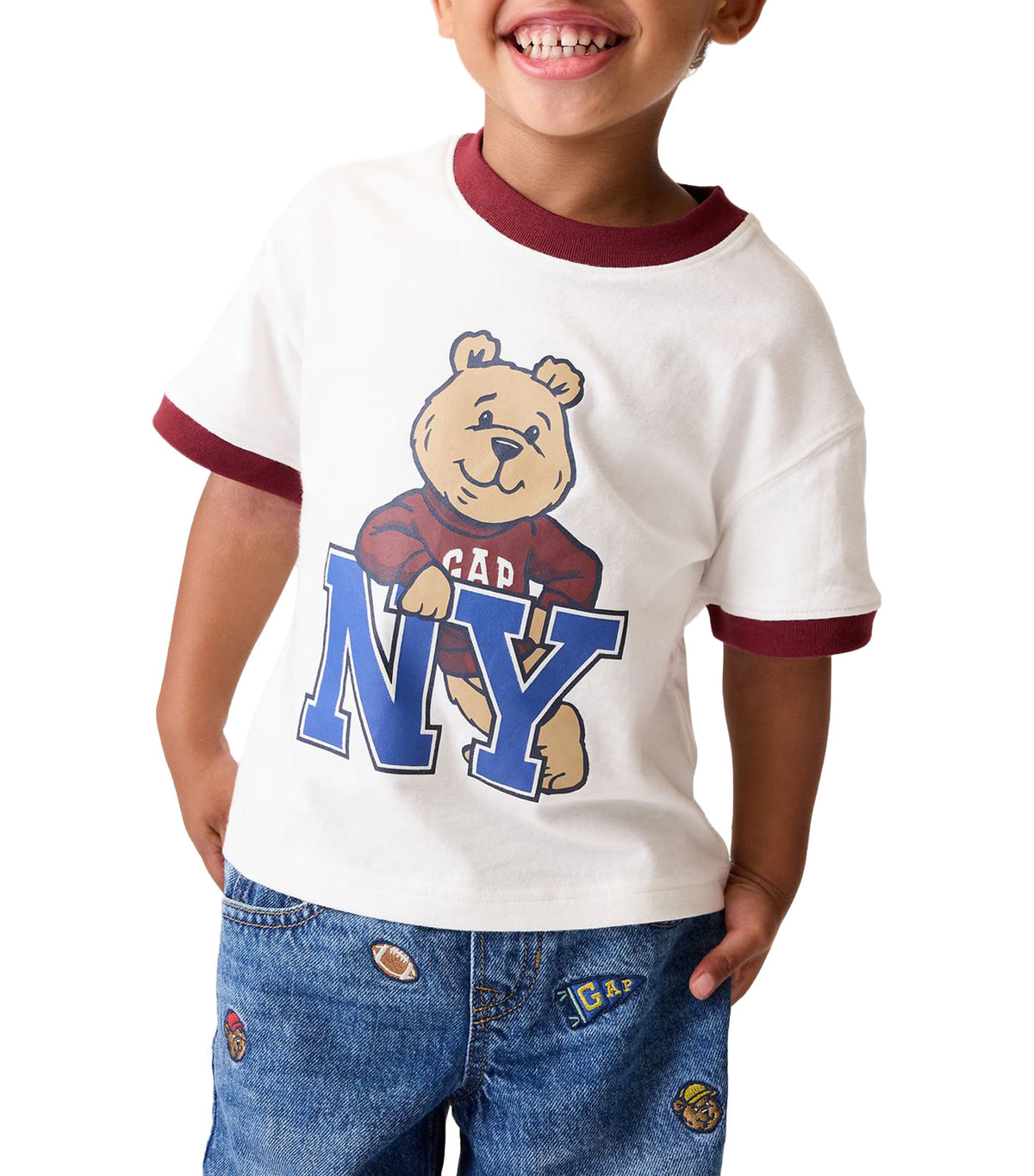 Baby & Toddler Brannan Bear Graphic Logo Ringer T-Shirt New Off White