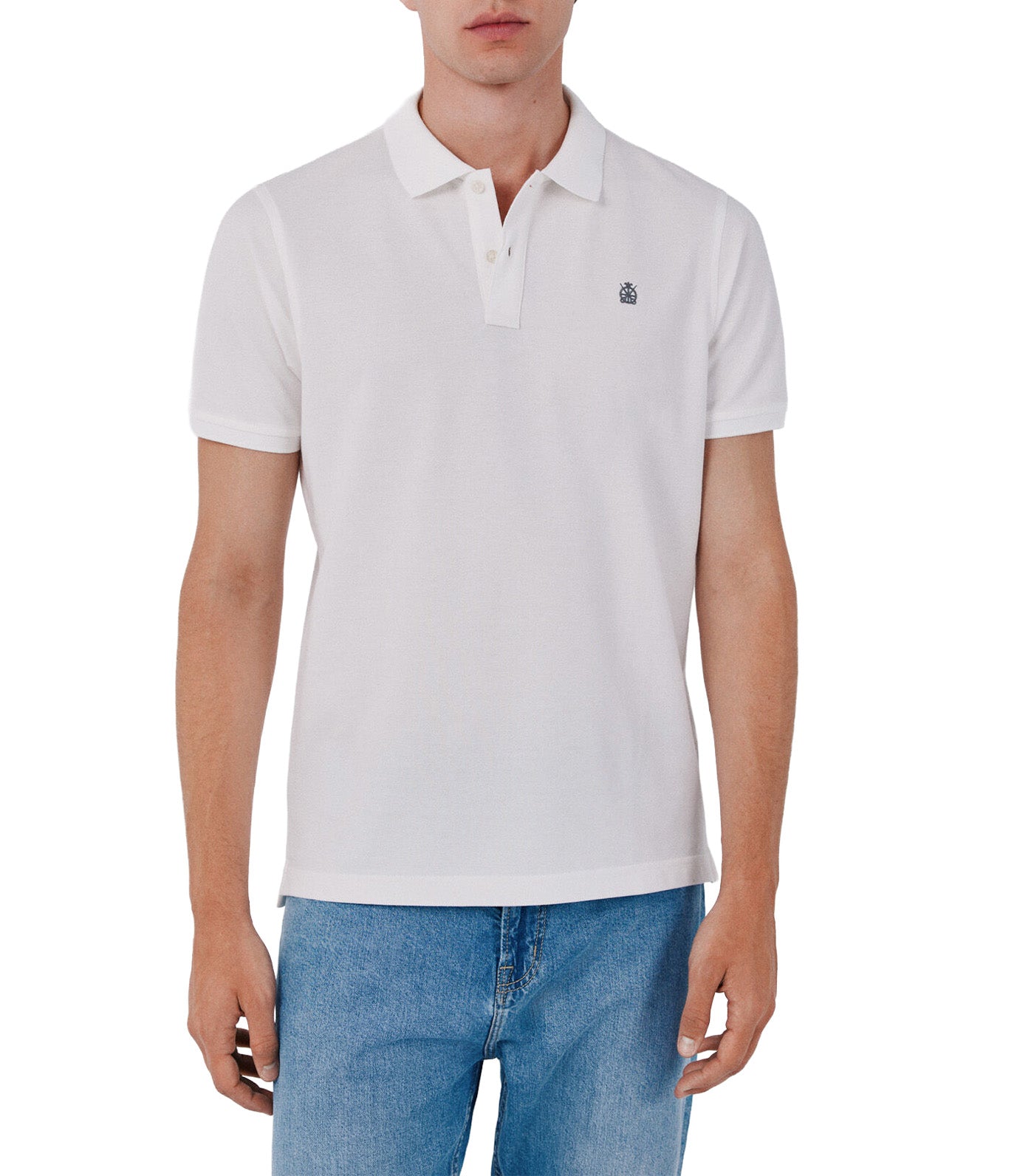 Pique Slim Polo Shirt White