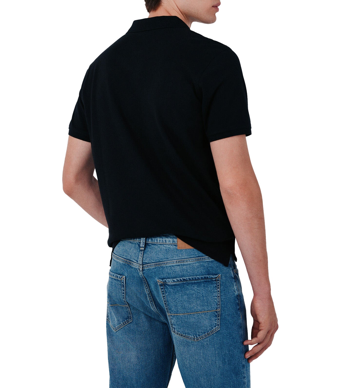 Pique Slim Polo Shirt Black