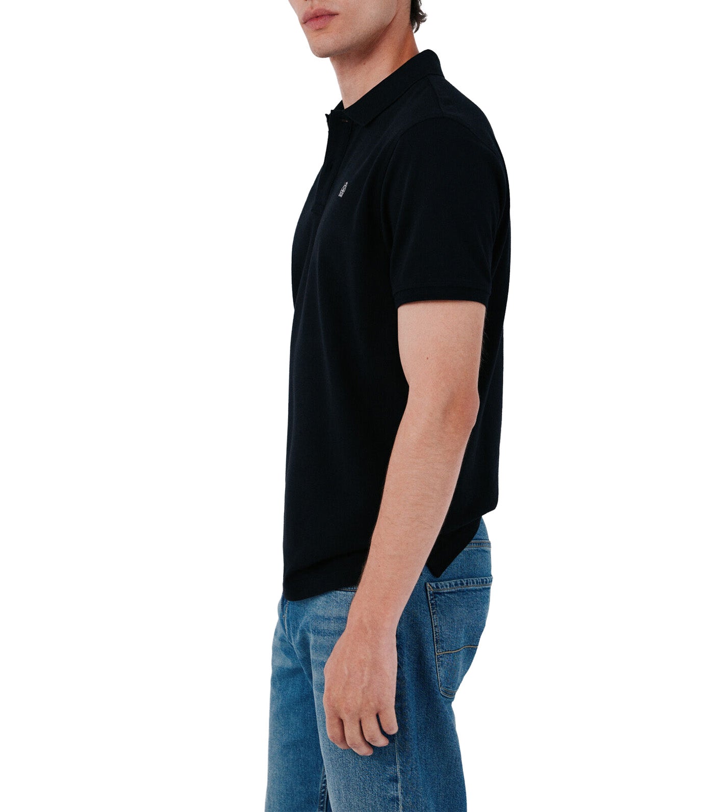 Pique Slim Polo Shirt Black