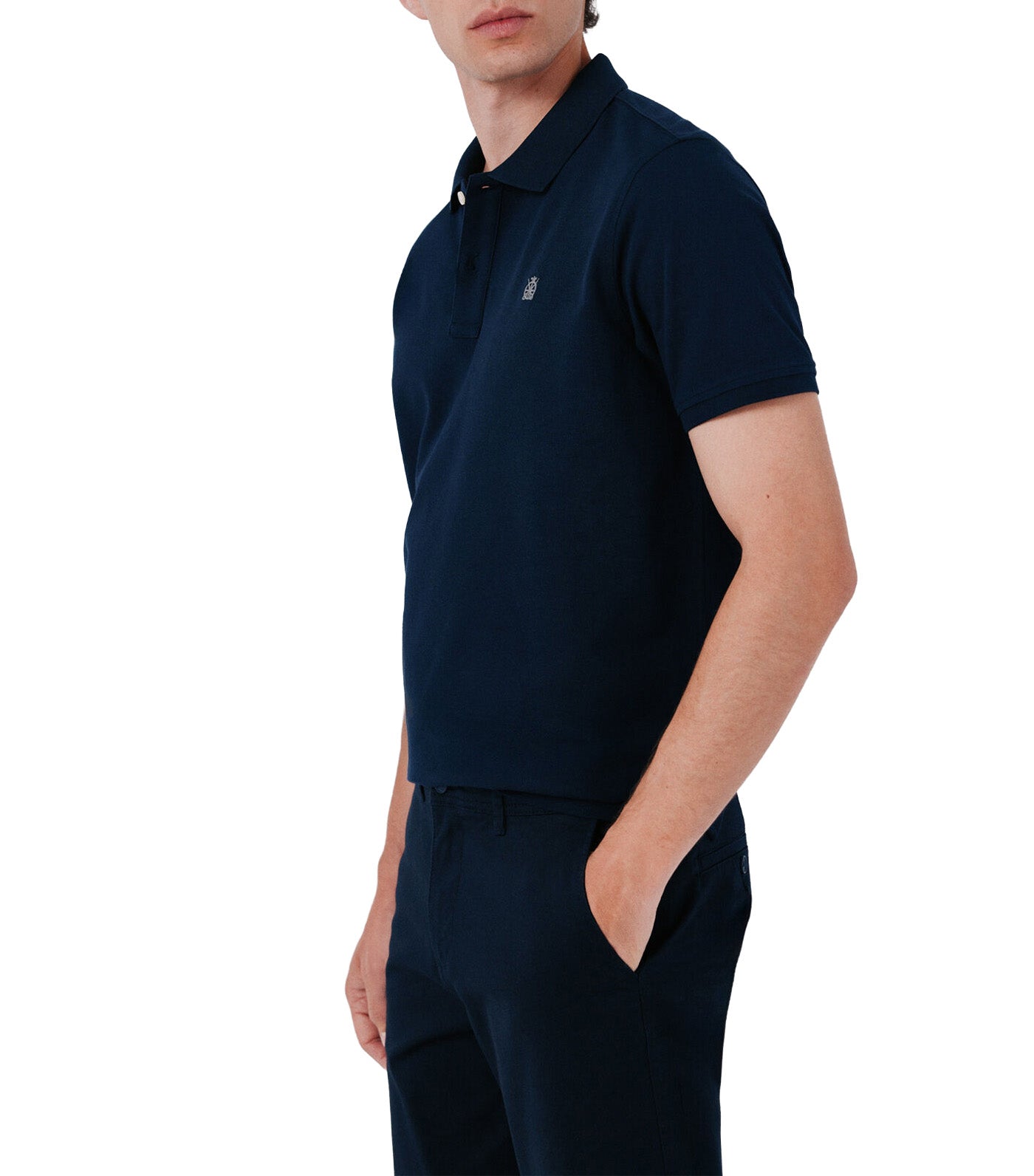 Pique Slim Polo Shirt Navy
