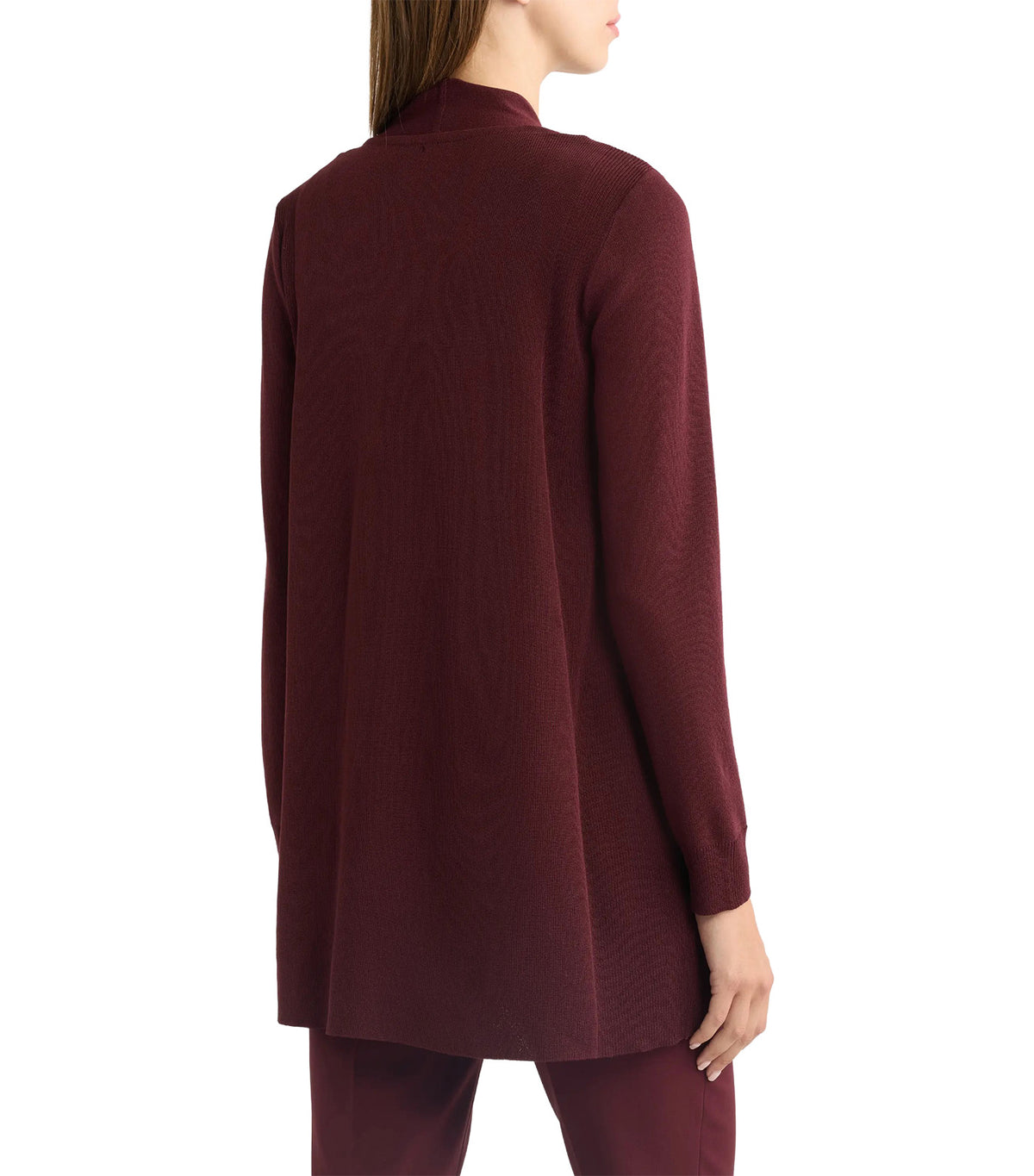 Pacifica Open Neck Long Sleeve Cardigan Sweater Barolo