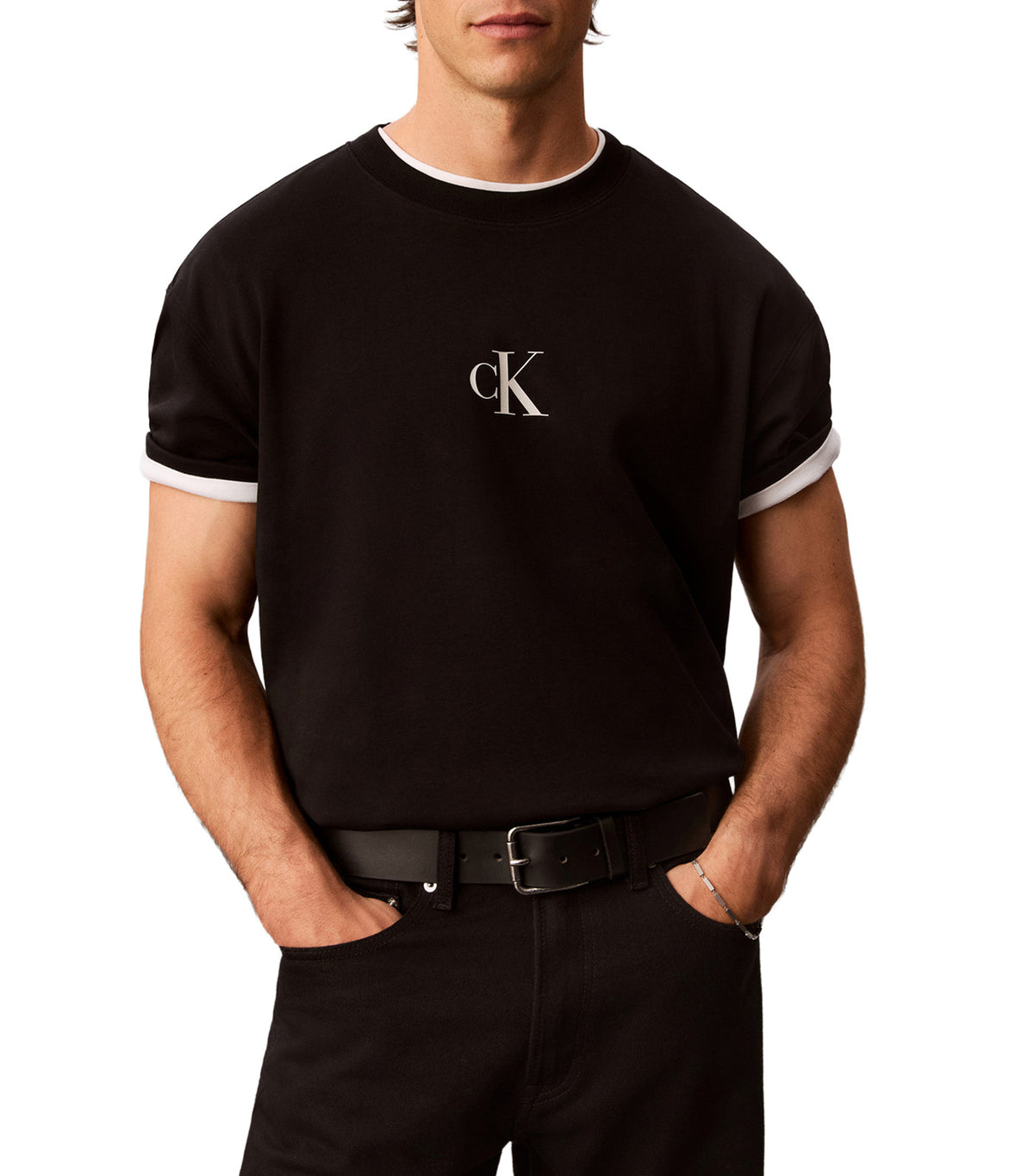 Relaxed Sleek Interlock Monologo Tee Black