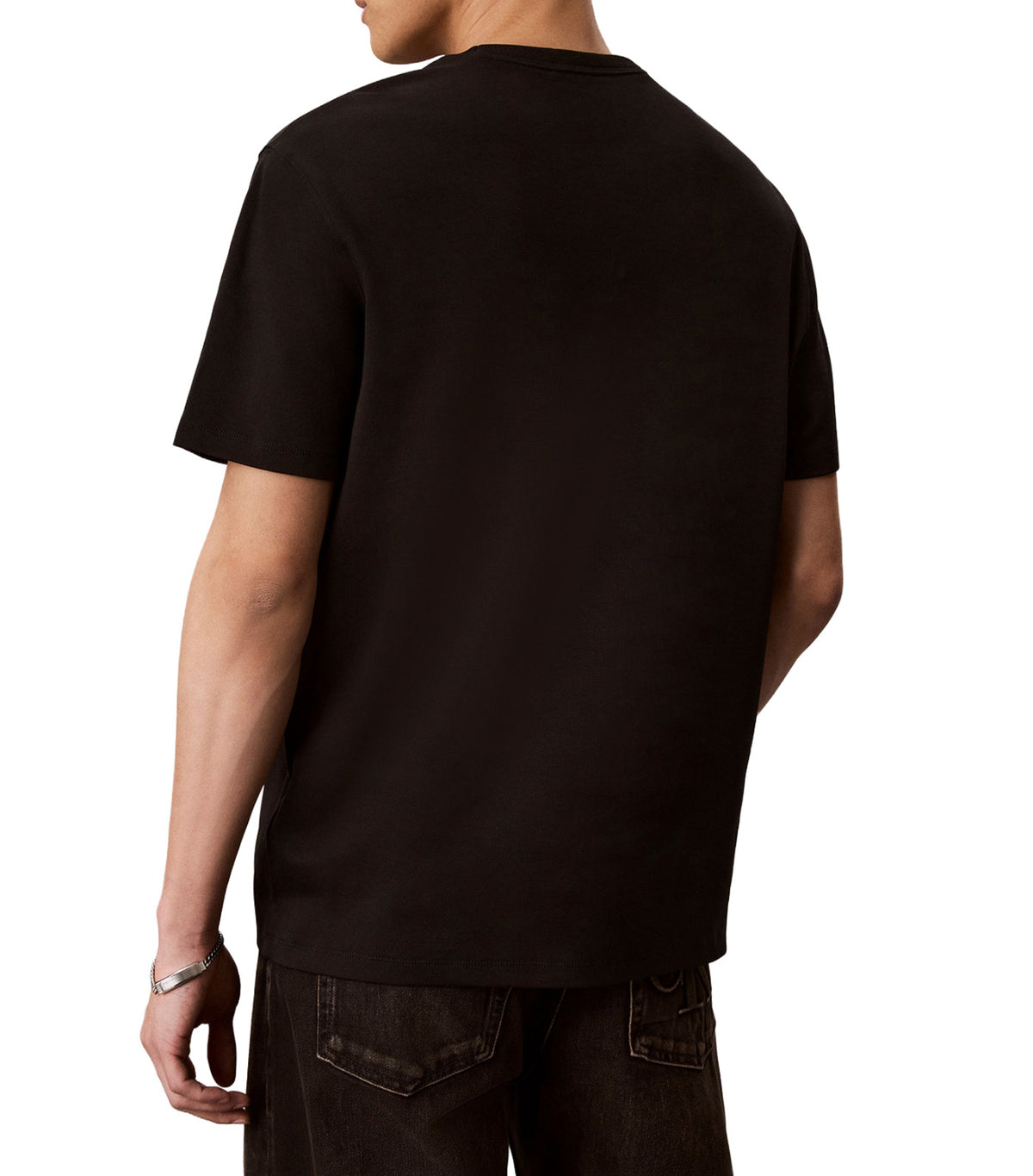 Sleek Interlock Block Script Tee Black