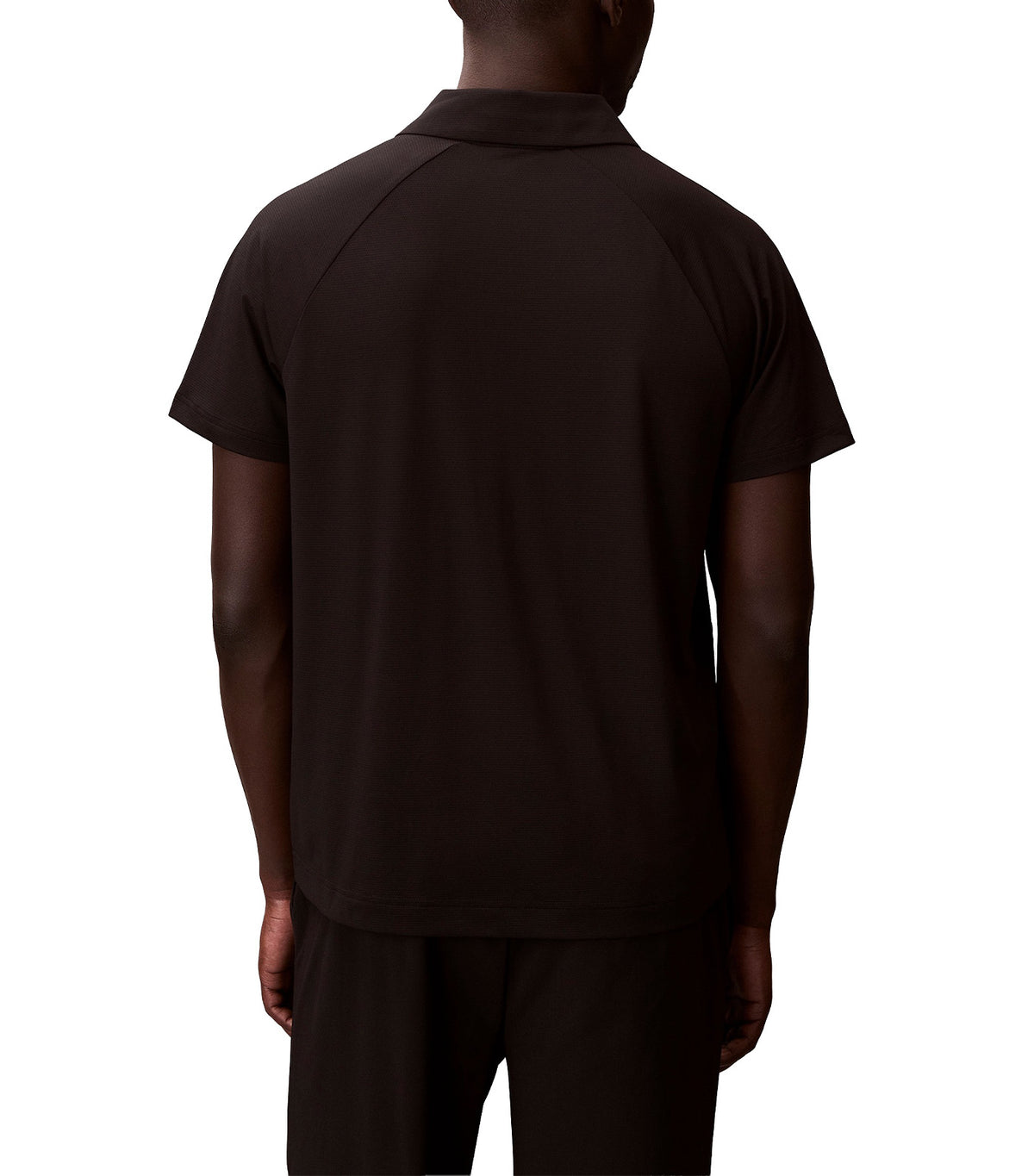 Pique Zip Polo Shirt Black