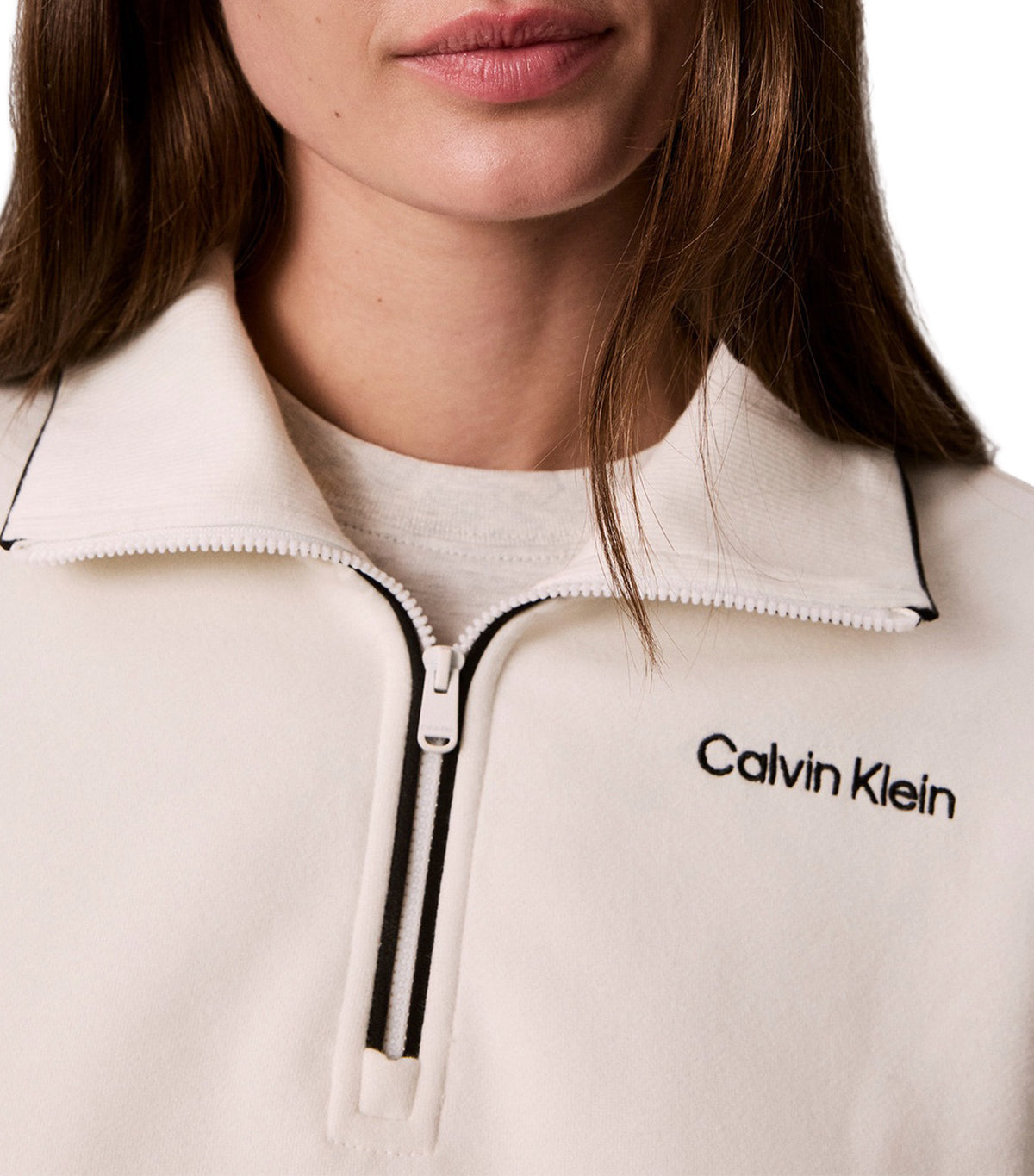 Brushed French Terry 1/4 Zip Sweatshirt Tofu