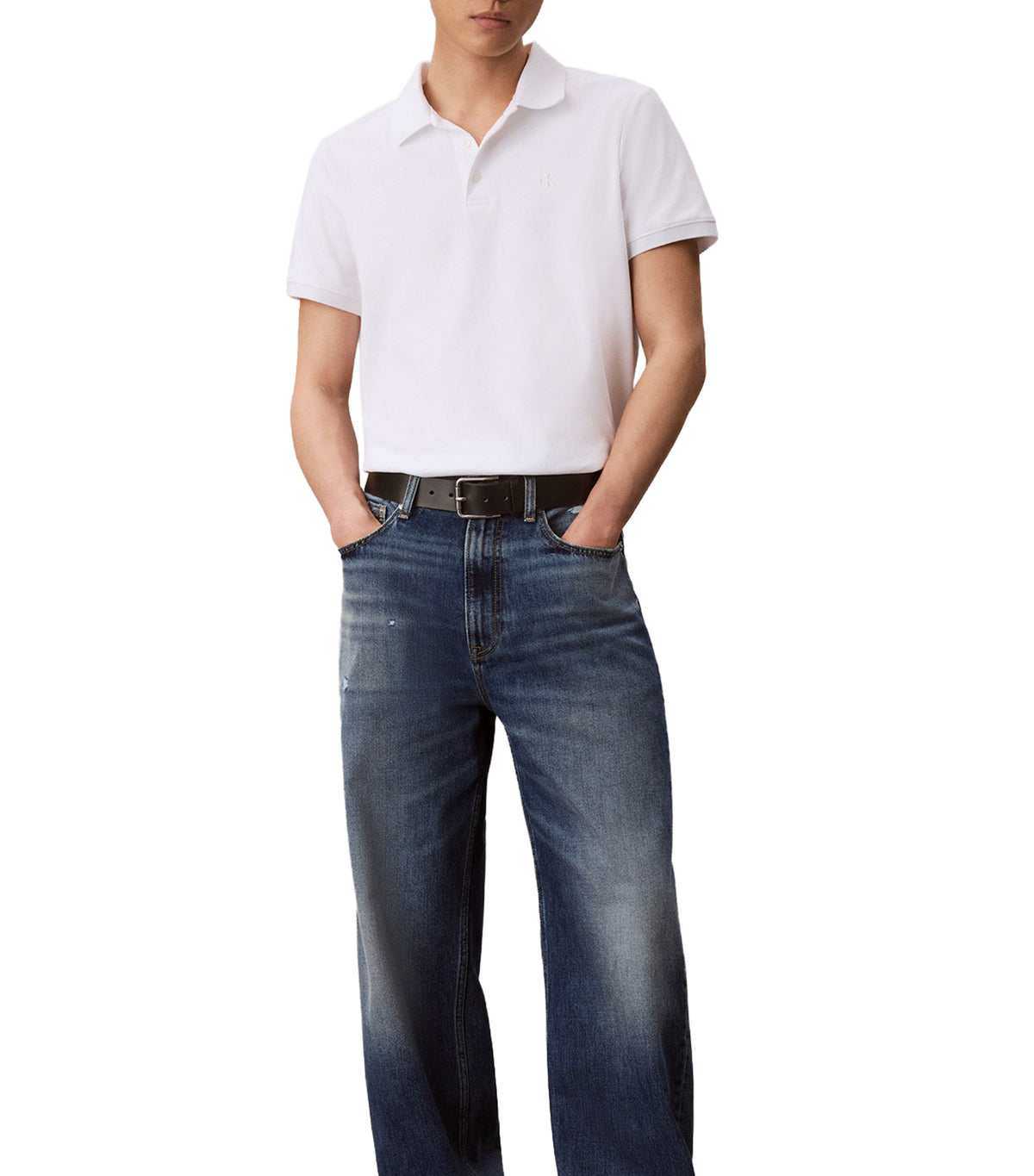 Slim Sleek Interlock Polo Bright White