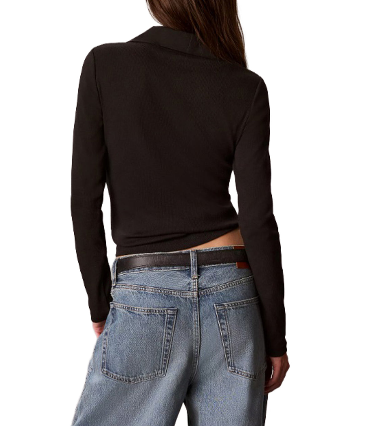 Woven Henley Turtleneck Black