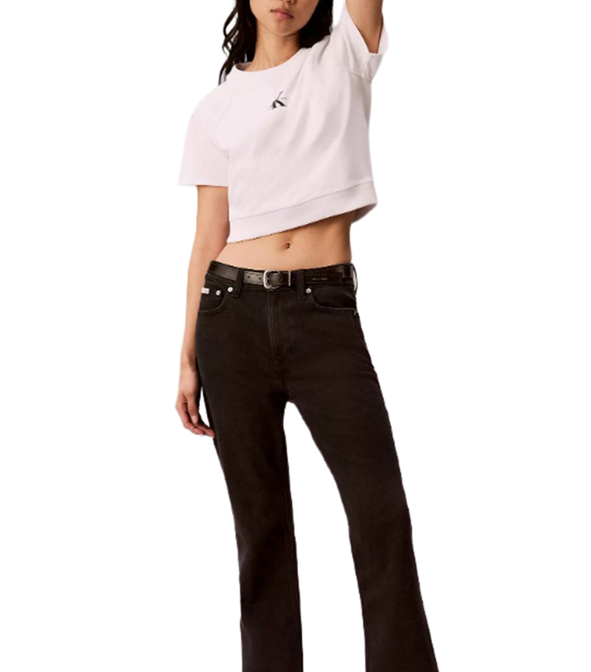 Monologo Interlock Cropped Tee Bright White