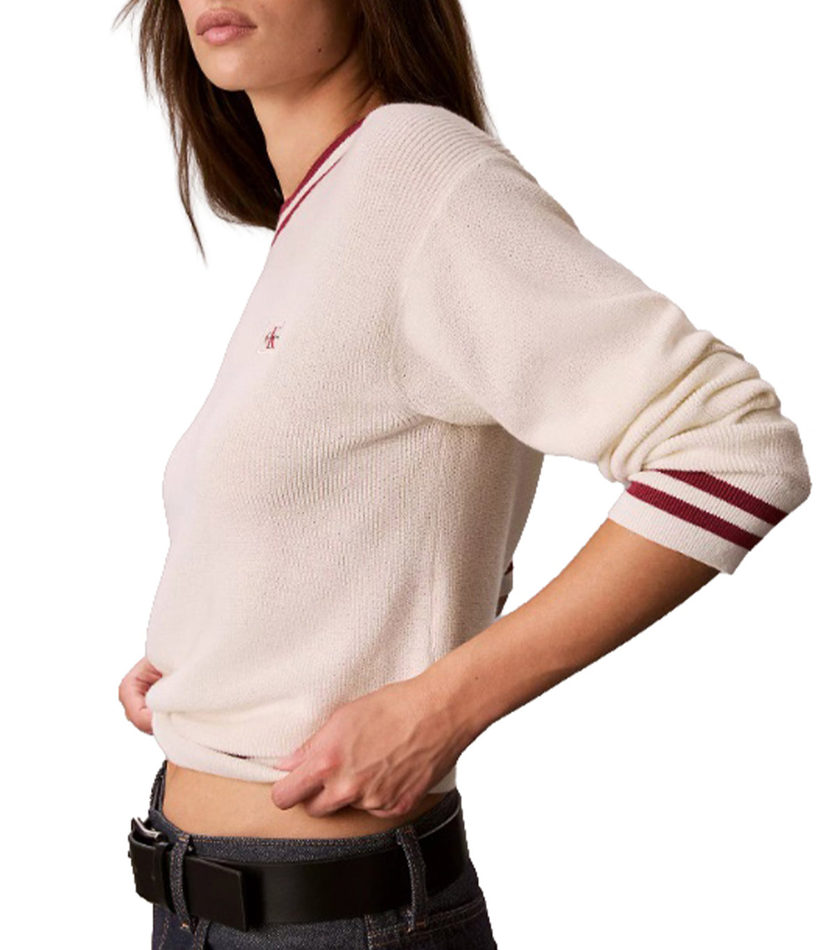 Woven Label Crewneck Sweater Tofu