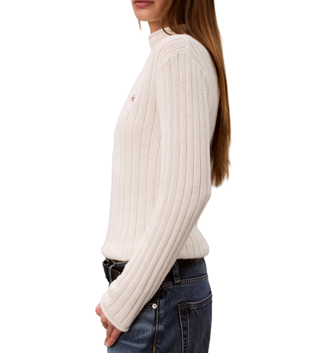 Woven Label Turtleneck Sweater Tofu