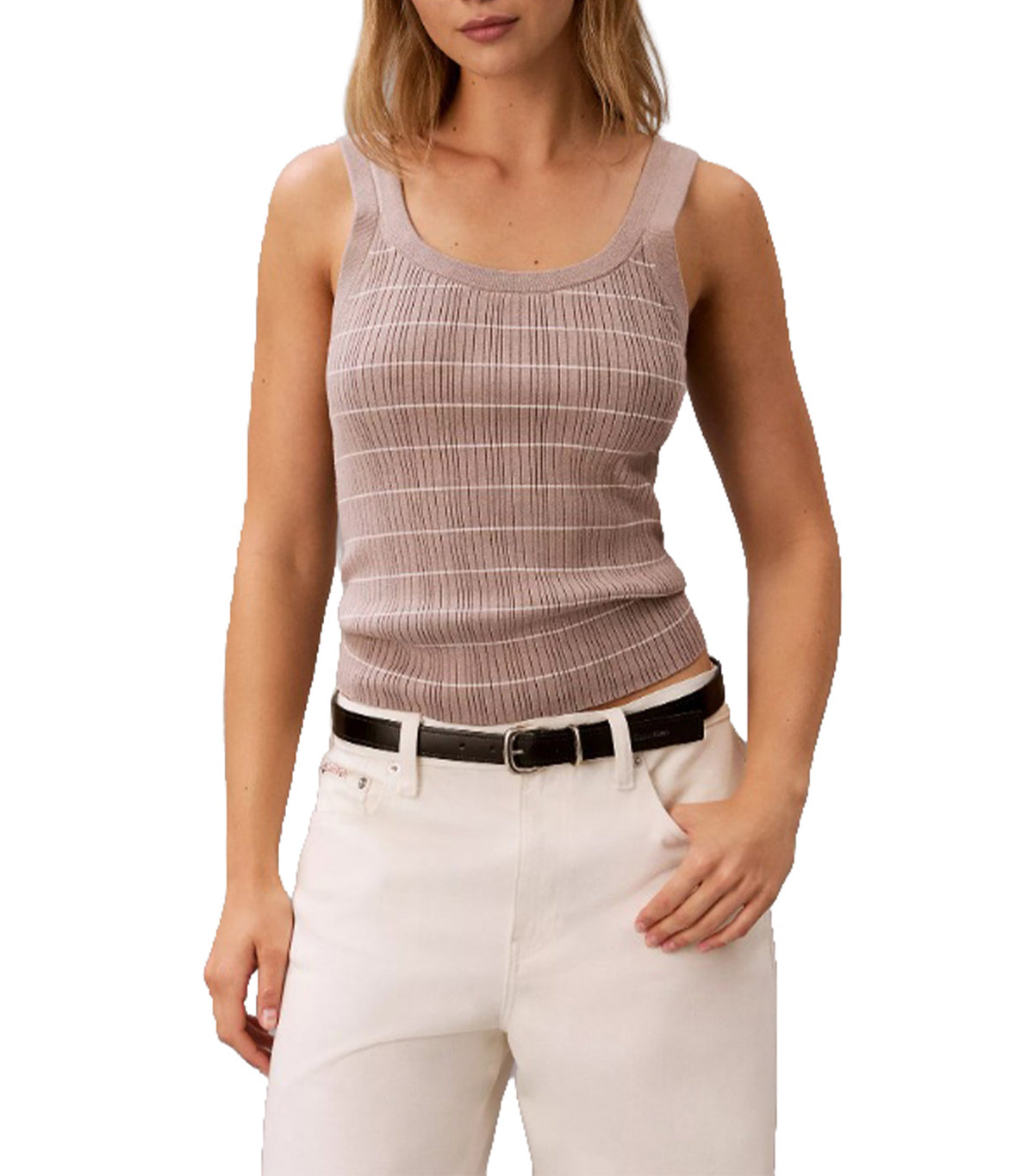 Tech Knit Striped Tank Top Dusted Fox