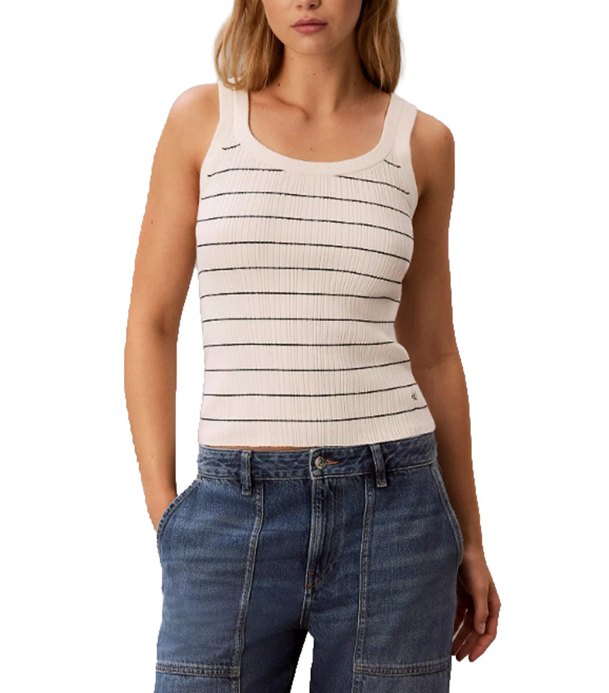 Tech Knit Striped Tank Top Tofu