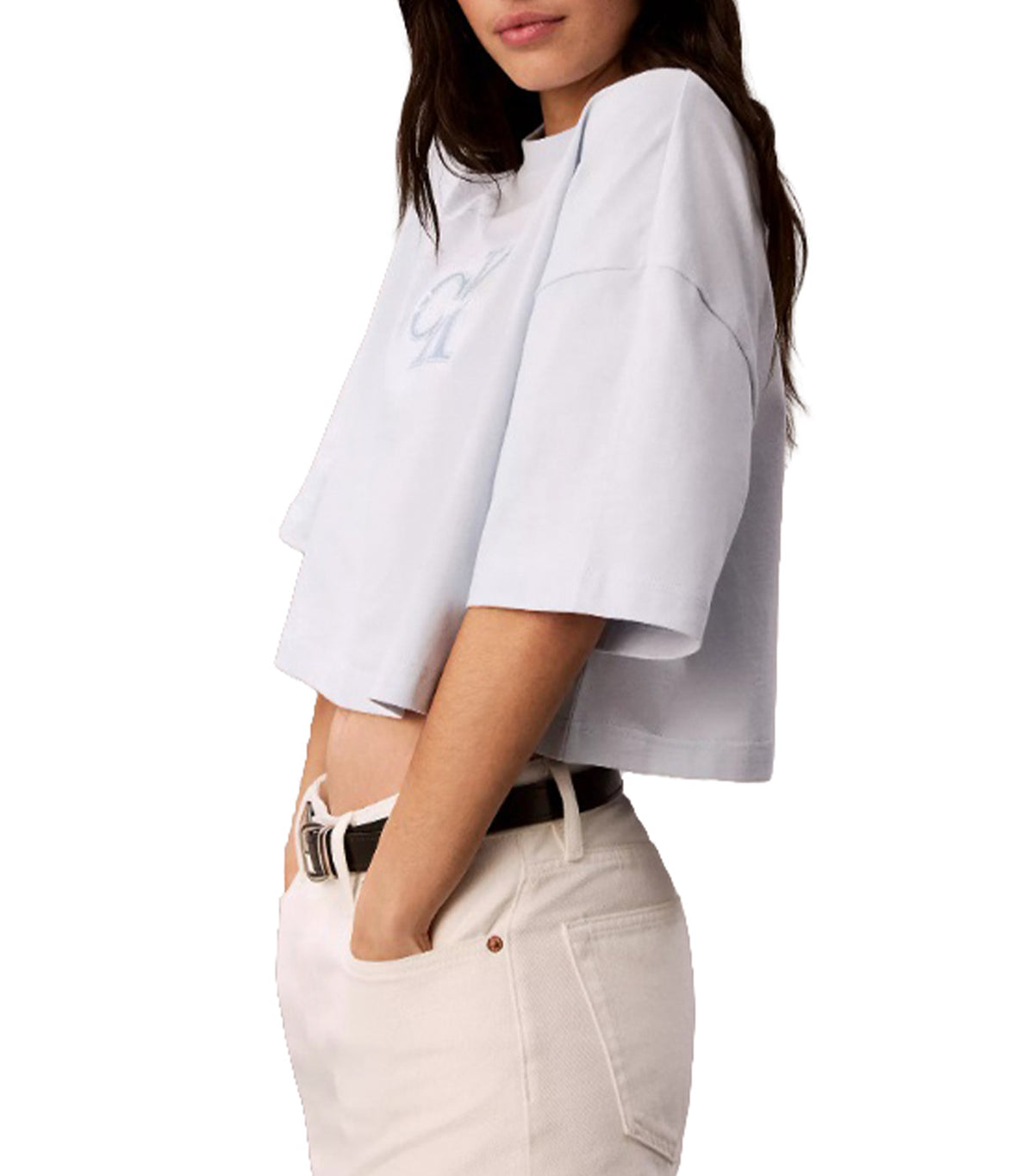 Cropped Denim Monologo Tee Plein Air