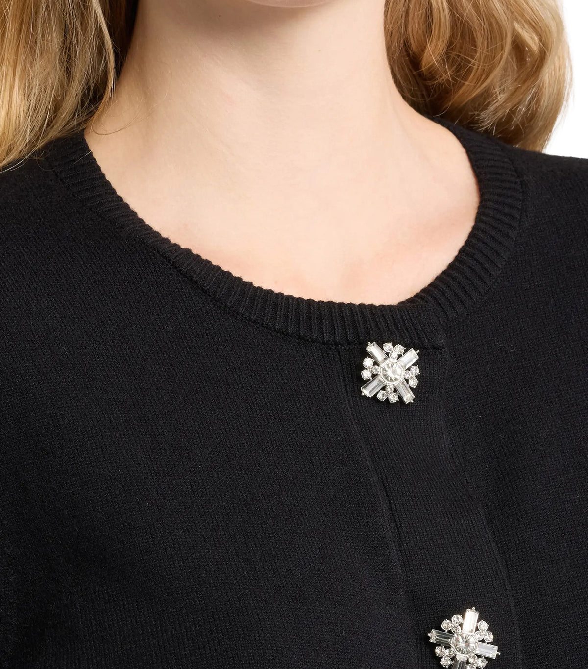Novelty Button Cardigan Black