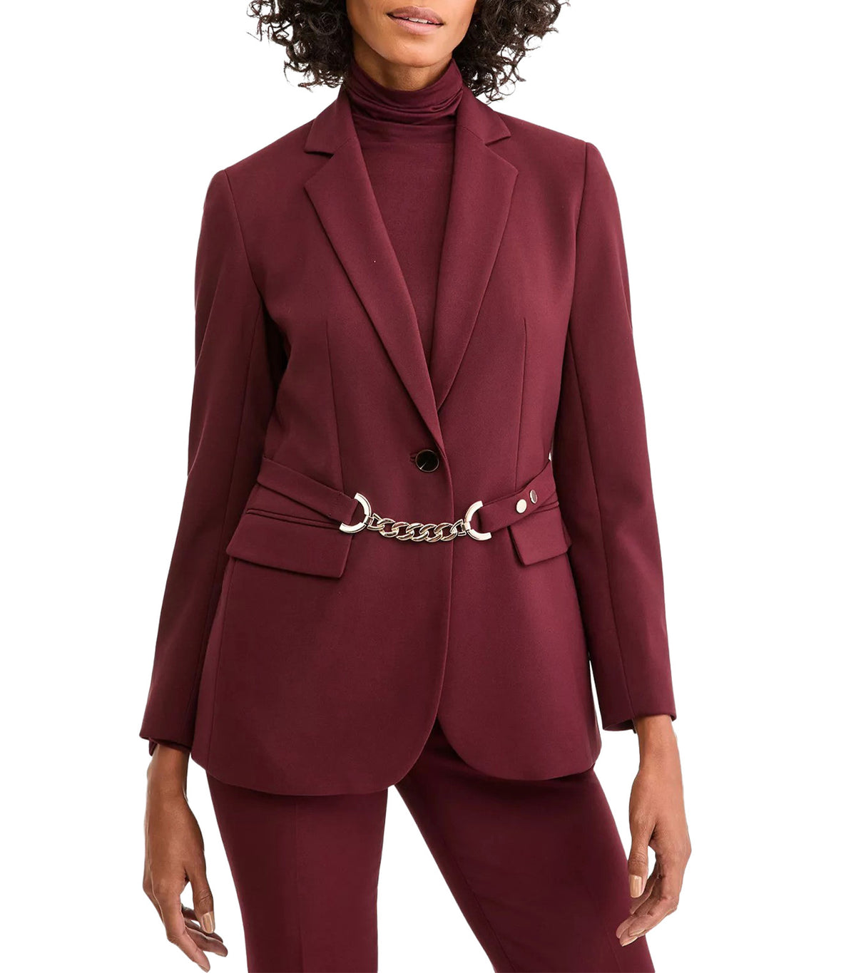 One-Button Notch Collar Blazer Barolo