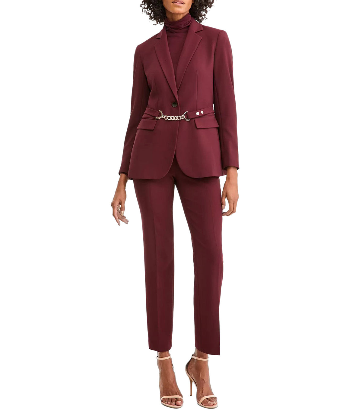 One-Button Notch Collar Blazer Barolo