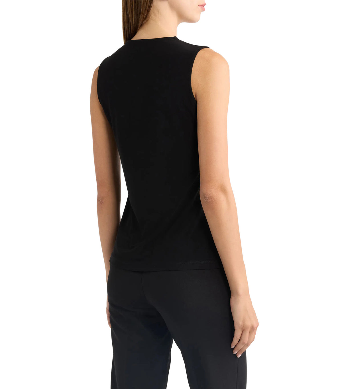 Lace Trim V-Neck Tank Black