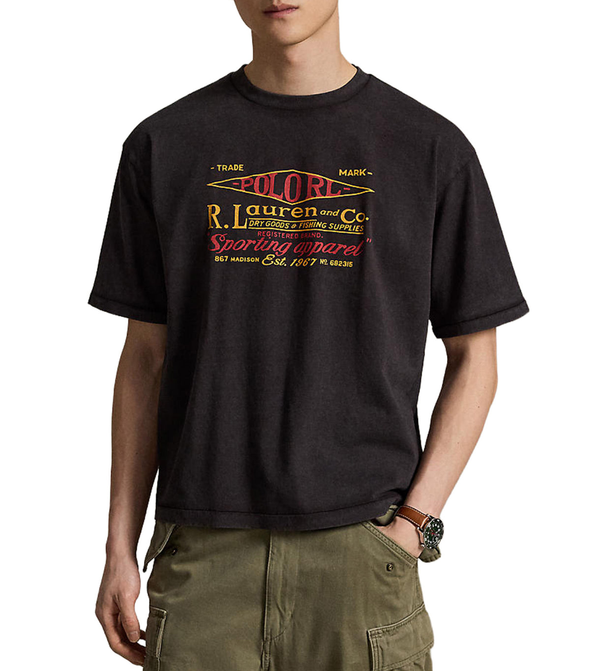 Men's Relaxed Fit Jersey Graphic T-Shirt Black