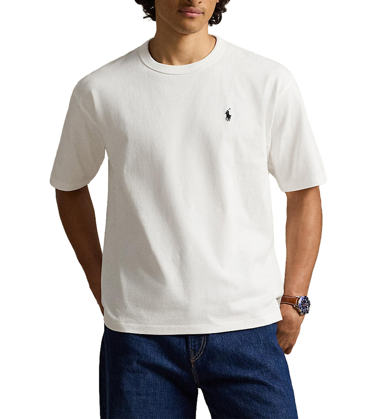 Men's Relaxed Fit Jersey Crewneck T-Shirt White